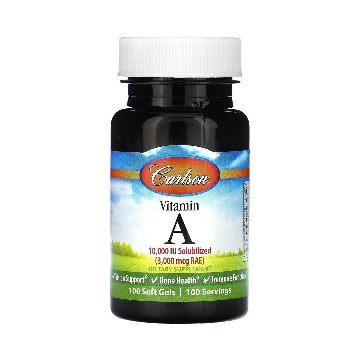 Carlson, Vitamin A, 3,000 Mcg RAE (10,000 IU), 100 Soft Gels