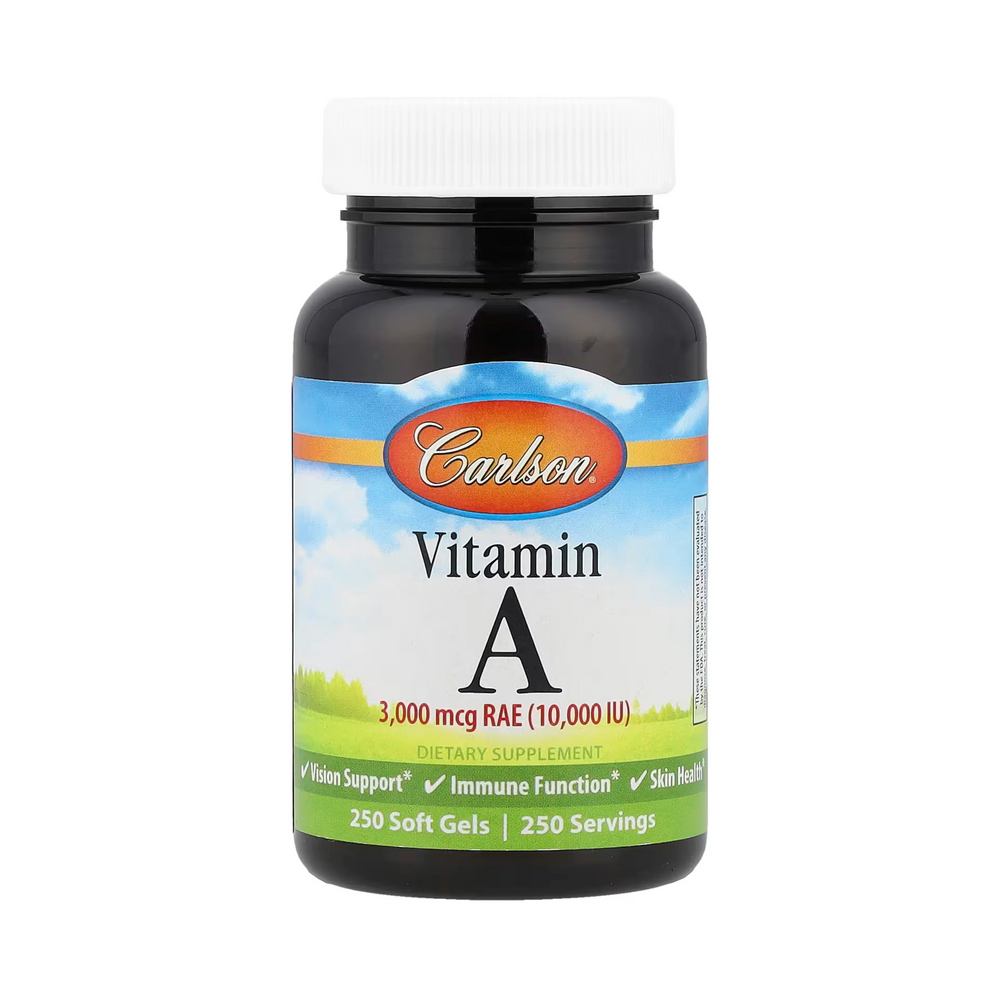 Carlson, Vitamin A, 3,000 Mcg RAE (10,000 IU), 250 Soft Gels