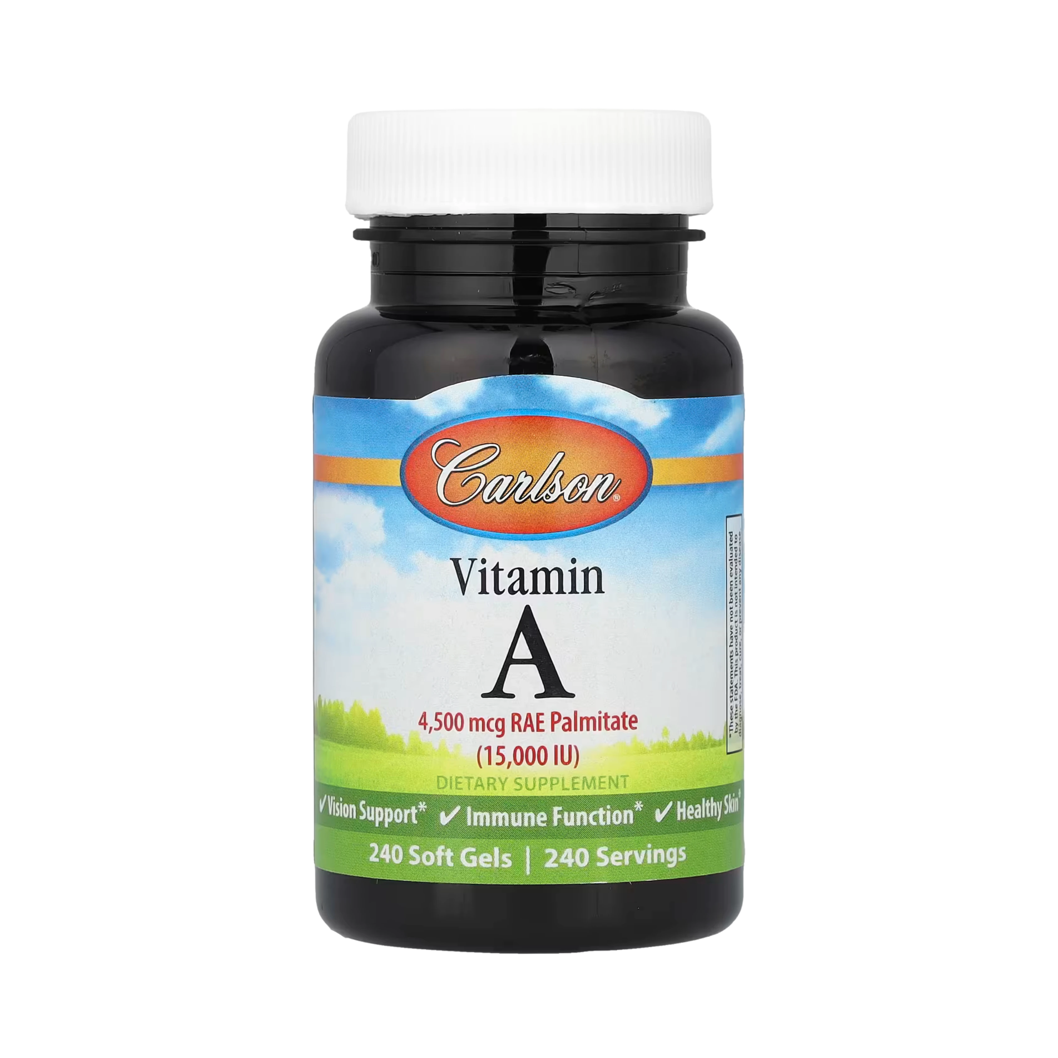 Carlson, Vitamin A, 4,500 Mcg RAE (15,000 IU), 240 Soft Gels