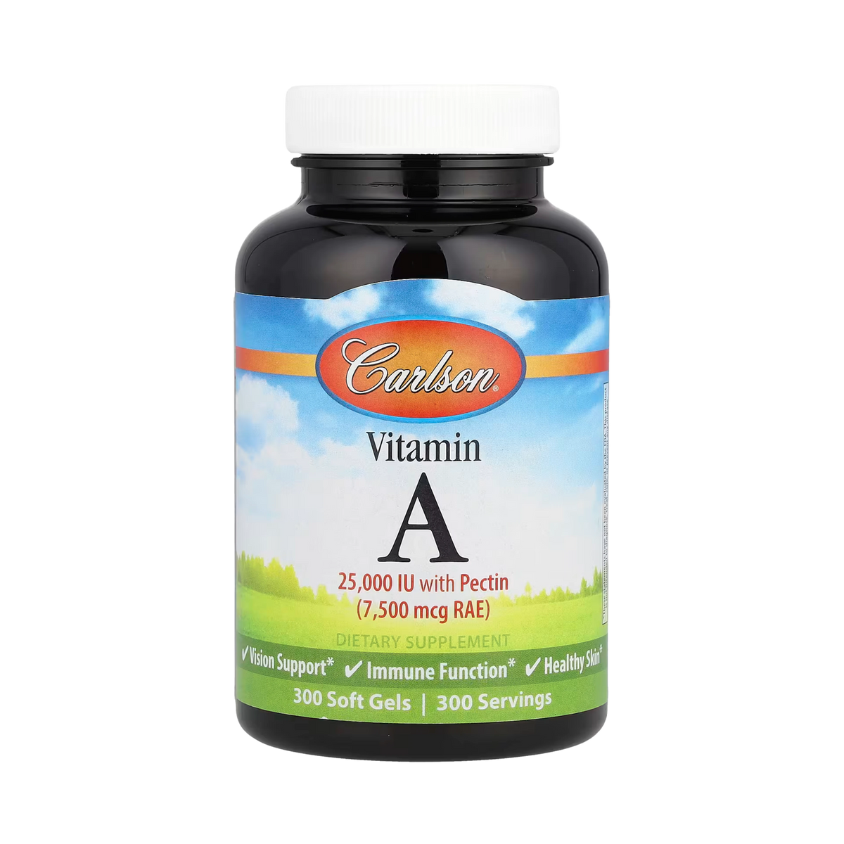Carlson, Vitamin A, 7,500 Mcg RAE (25,000 IU), 300 Soft Gels