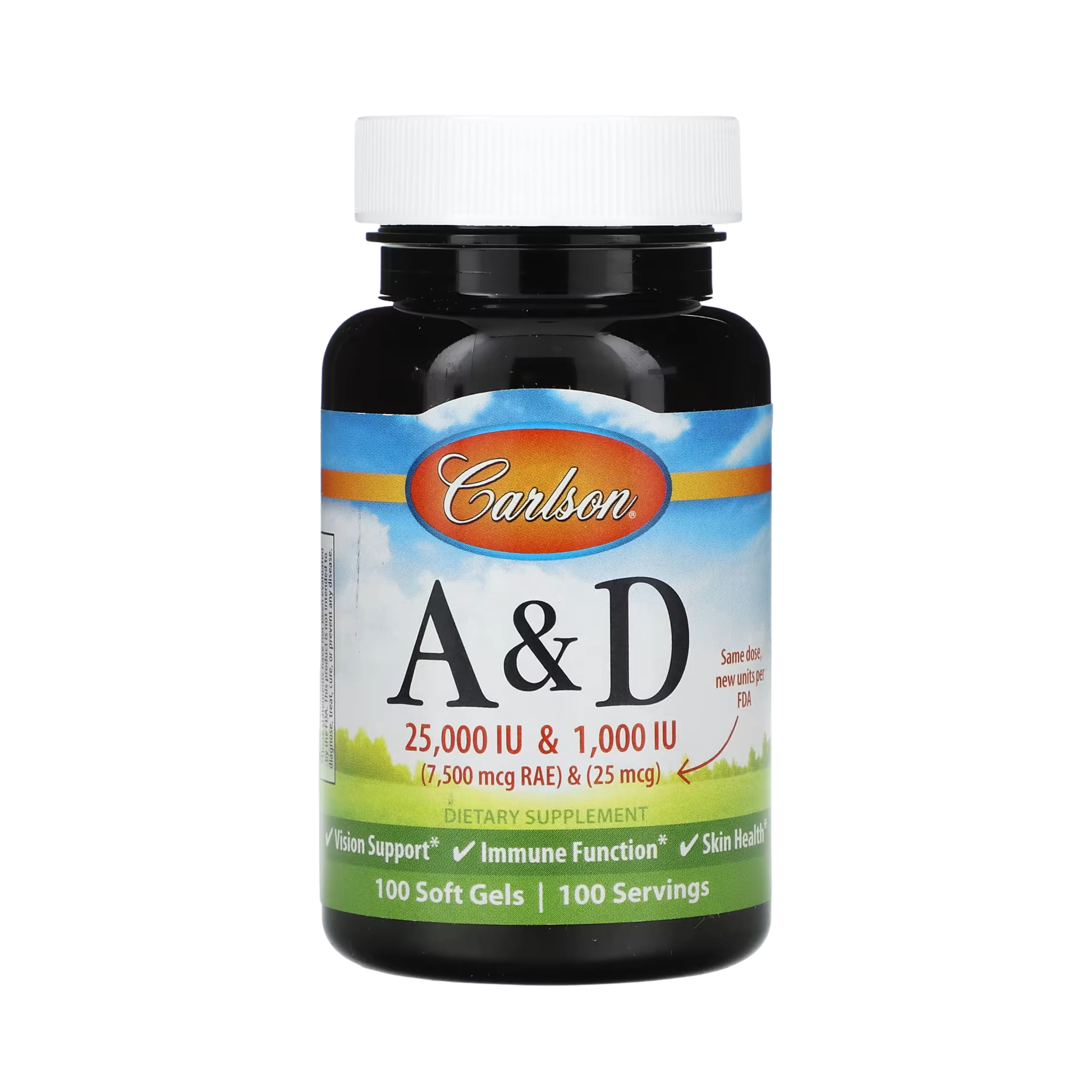 Carlson, Vitamin A & D, 100 Soft Gels