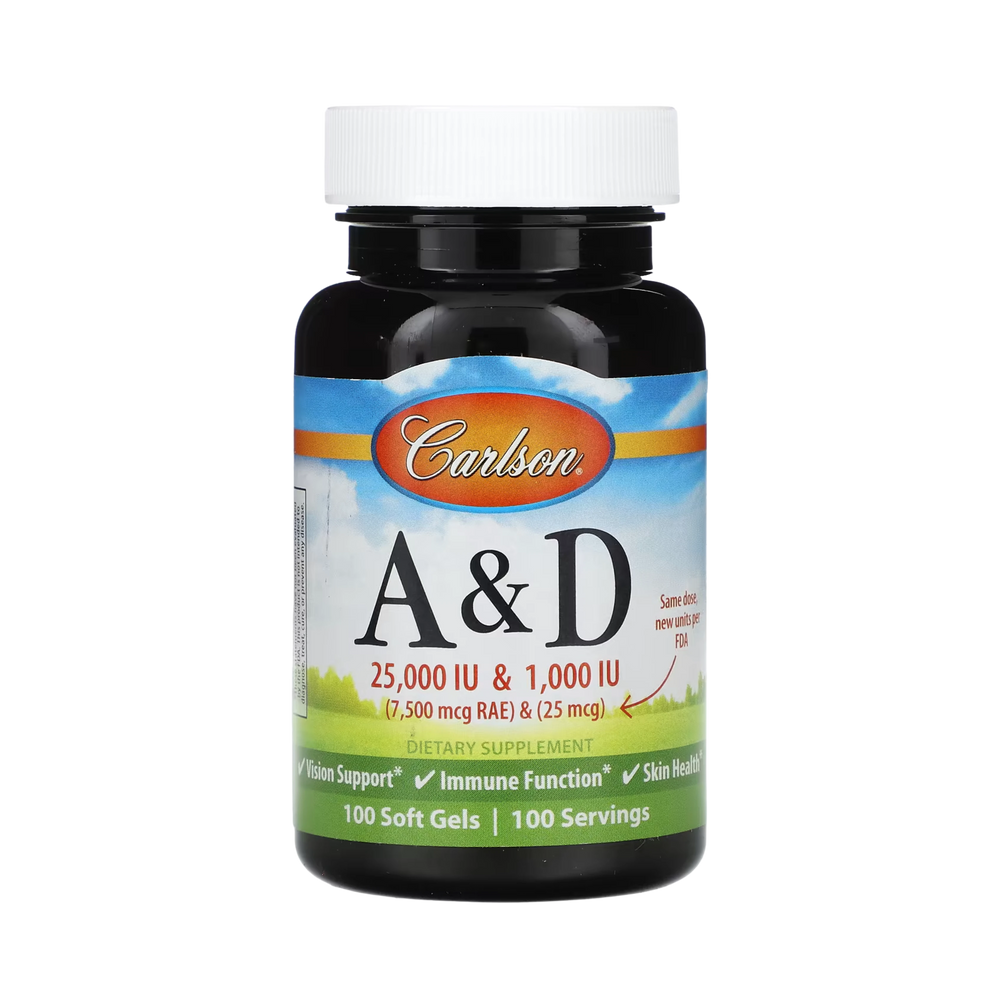 Carlson, Vitamin A & D, 100 Soft Gels