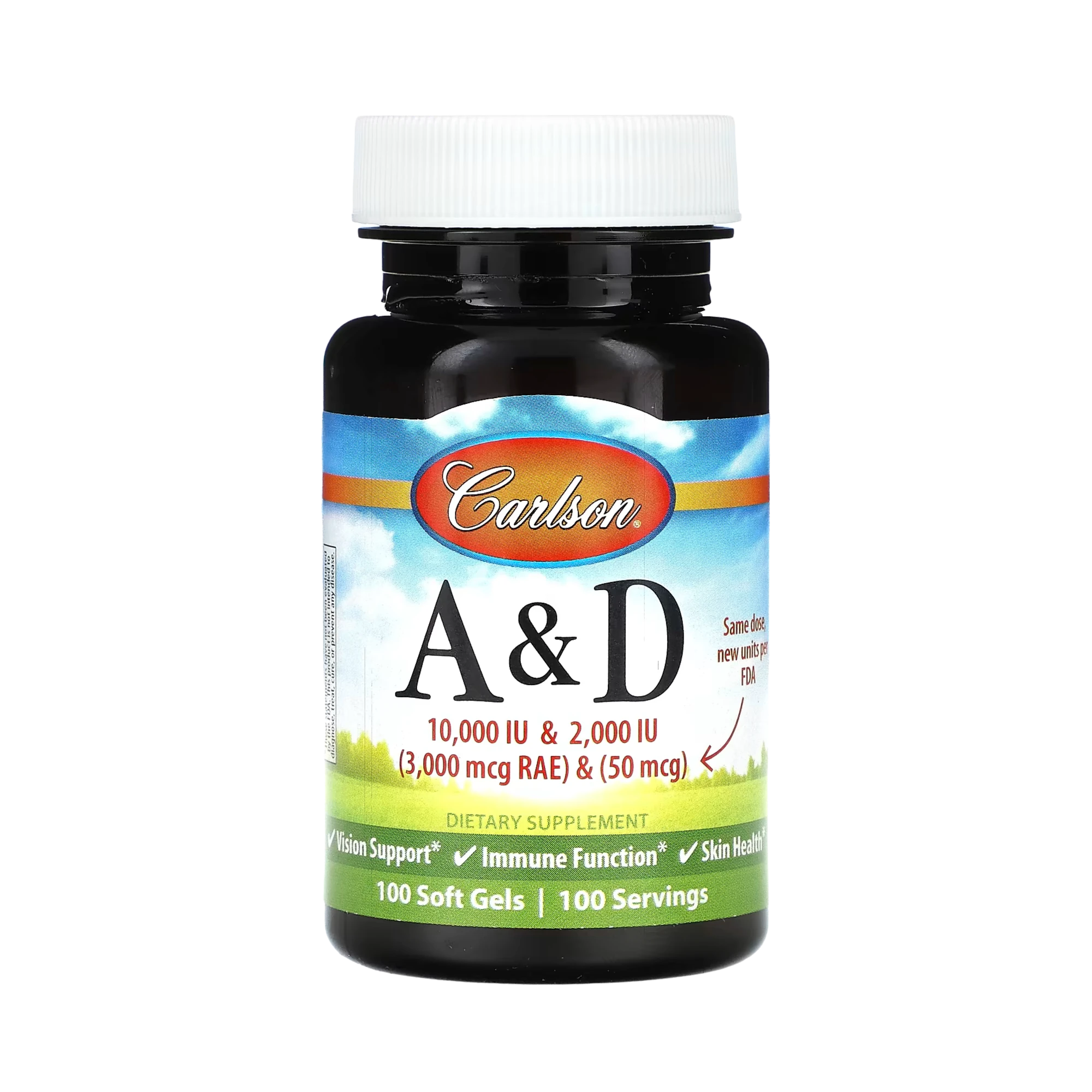 Carlson, Vitamin A & D, 100 Soft Gels