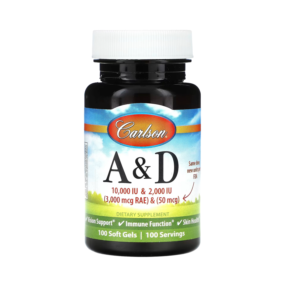 Carlson, Vitamin A & D, 100 Soft Gels