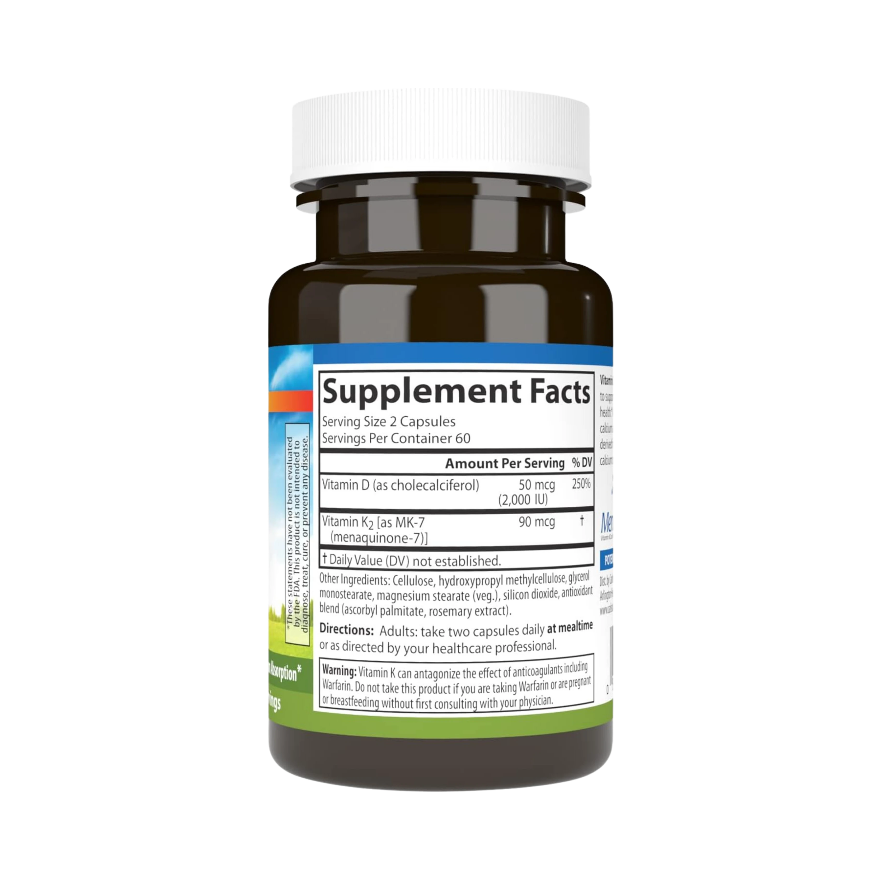 Carlson, Vitamin D3 + K2, 120 Vegetarian Capsules