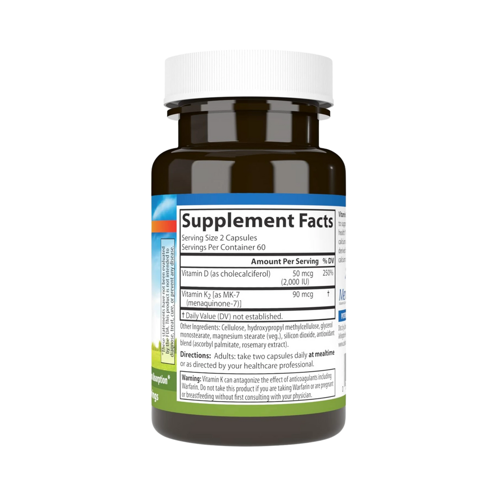 Carlson, Vitamin D3 + K2, 120 Vegetarian Capsules