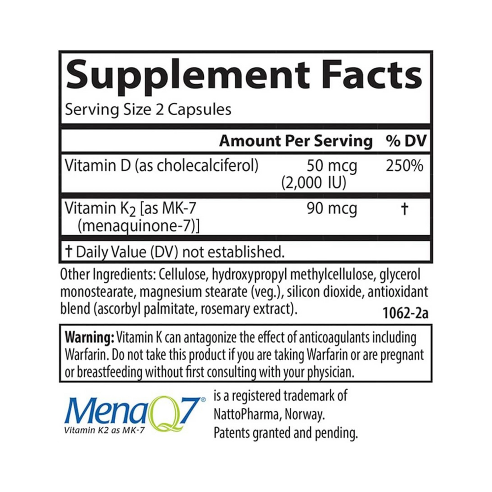 Carlson, Vitamin D3 + K2, 120 Vegetarian Capsules