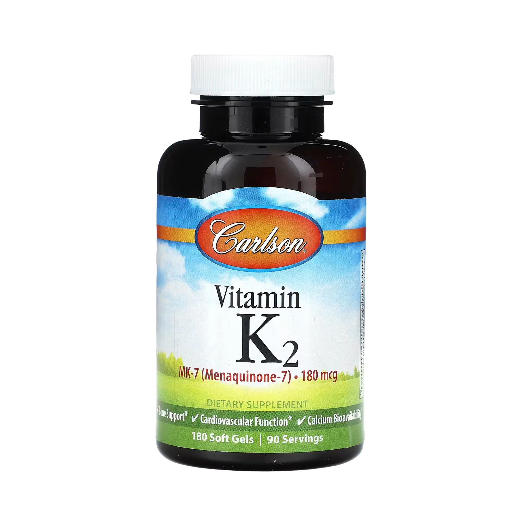 Carlson, Vitamin K2, 180 Soft Gels (90 mcg per Soft Gel)