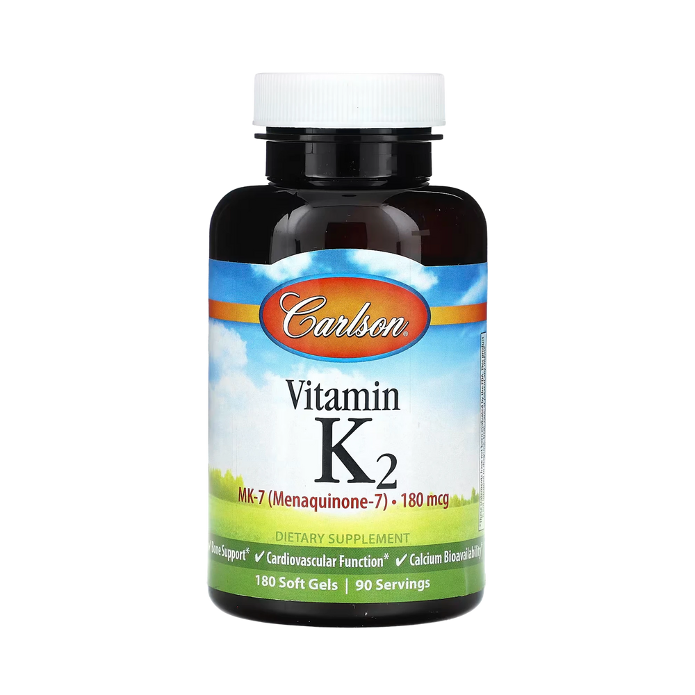 Carlson, Vitamin K2, 180 Soft Gels (90 mcg per Soft Gel)