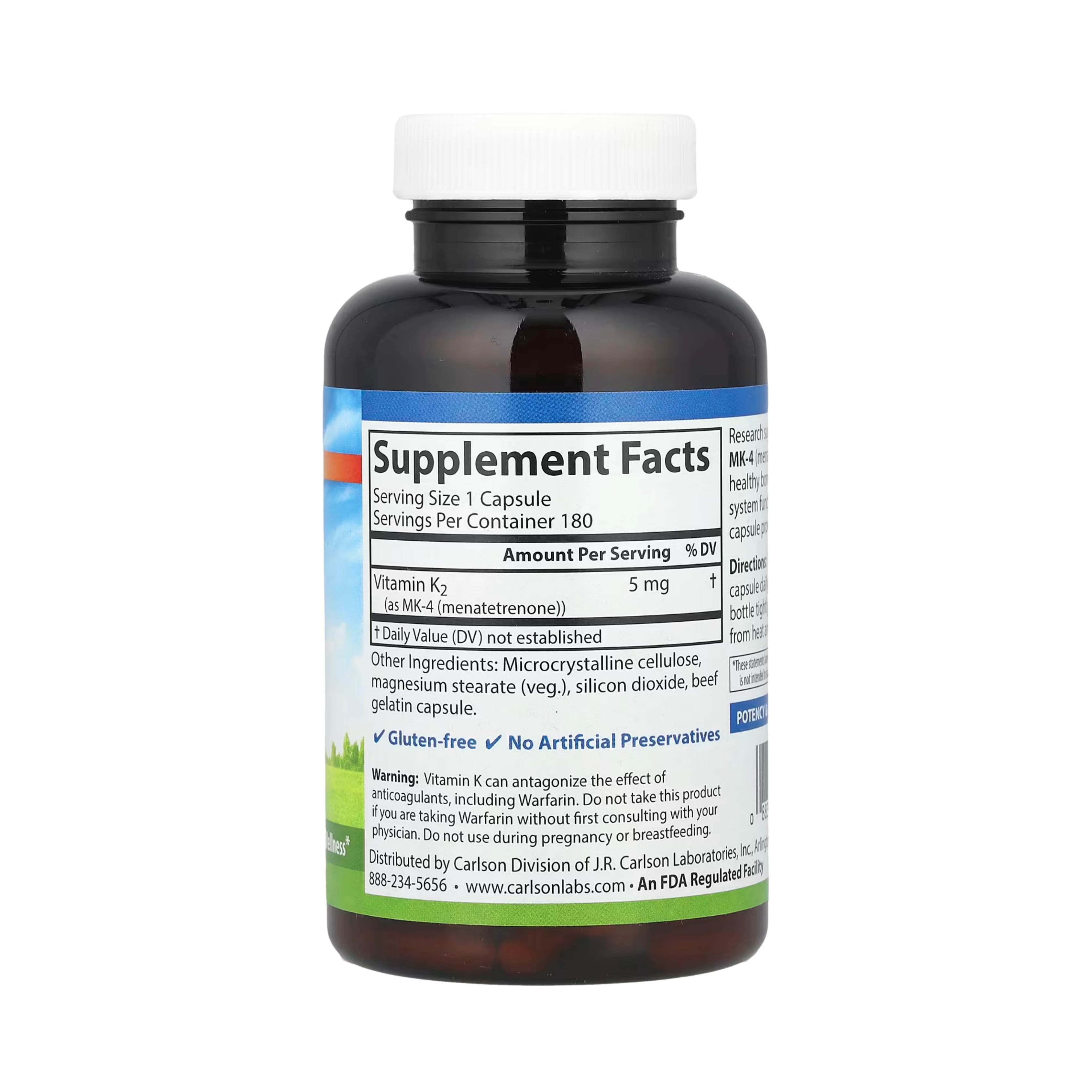Carlson, Vitamin K2, MK-4, 5 Mg, 180 Capsules