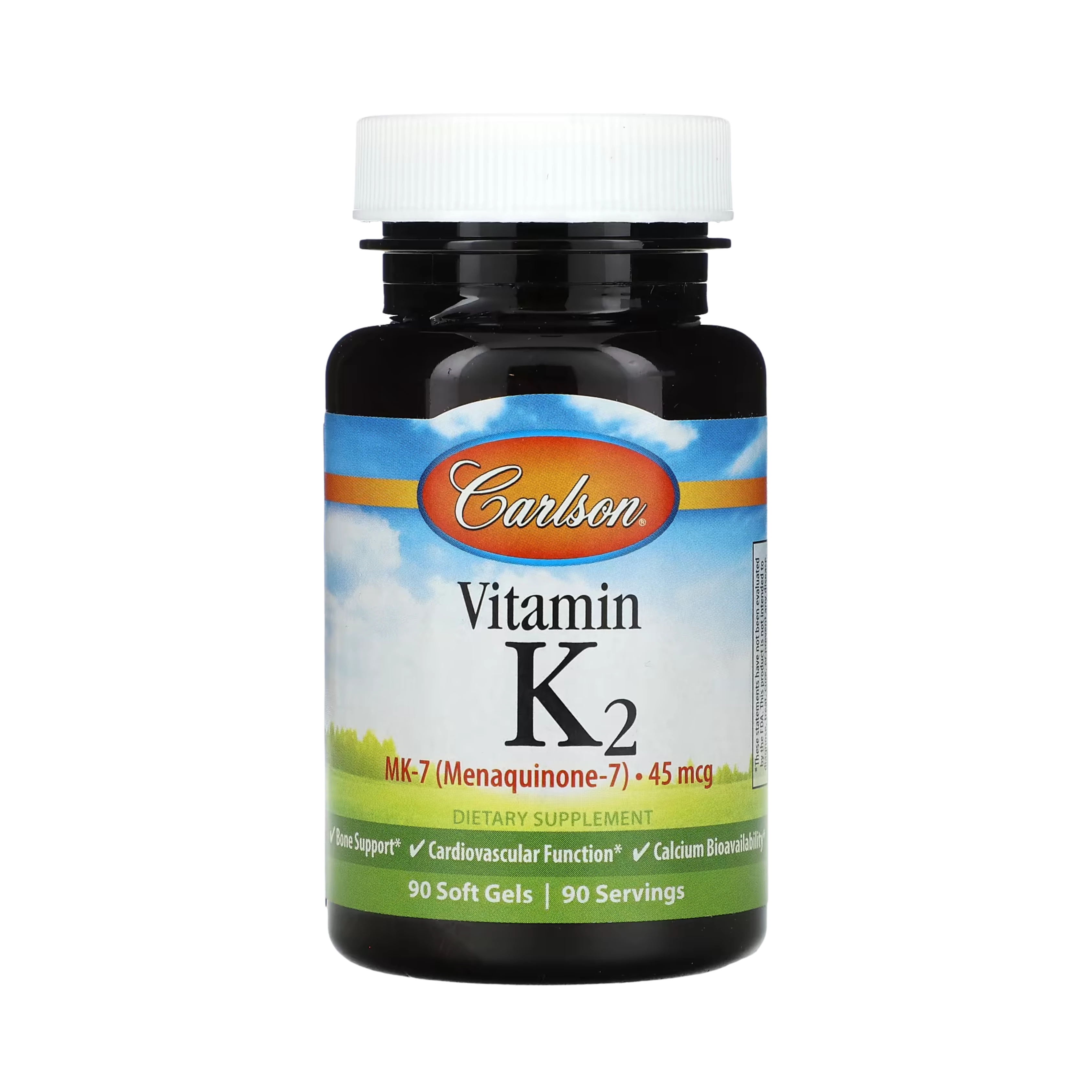 Carlson, Vitamin K2, MK-7, 45 Mcg, 90 Soft Gels
