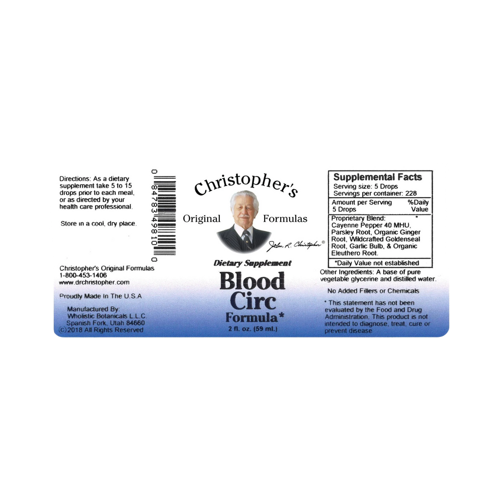 Christopher's Original Formulas, Blood Circ Formula, Glycerine Extract, 2 Oz