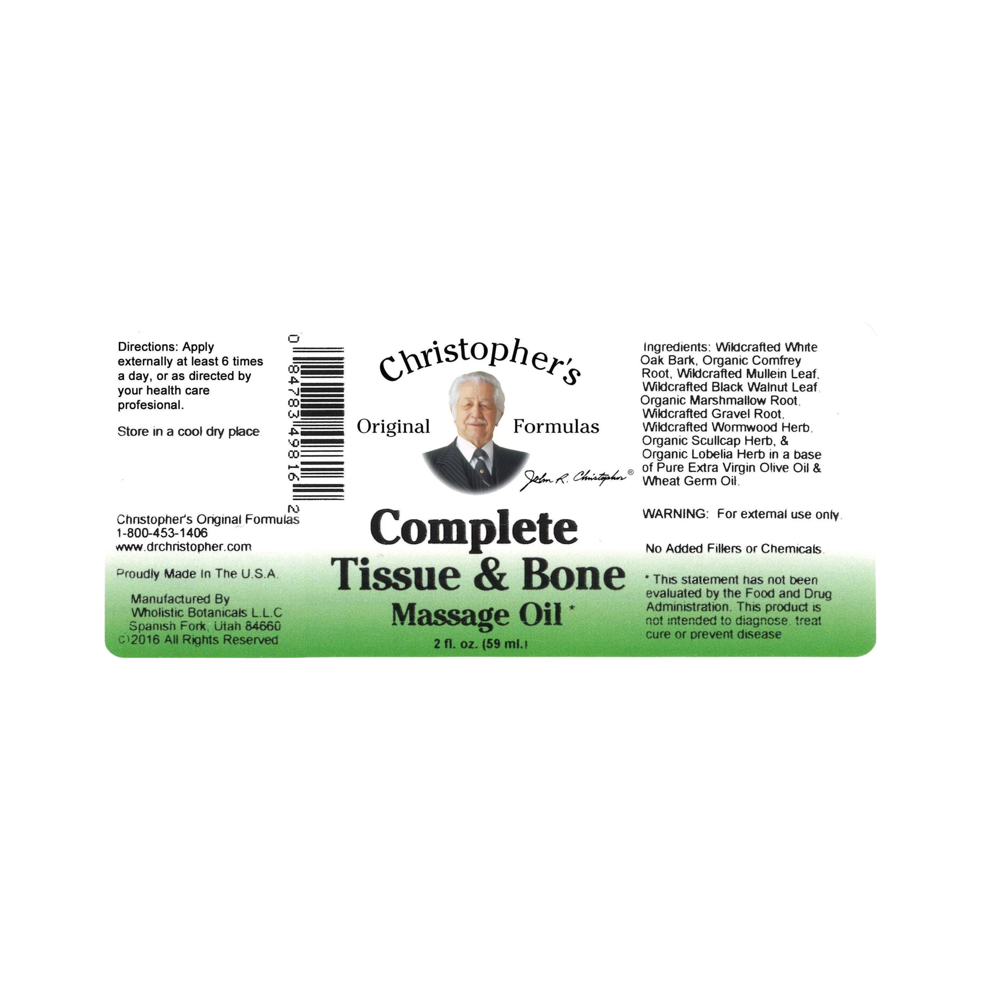Christopher's Original Formulas, Complete Tissue & Bone Massage Oil, 2 Oz