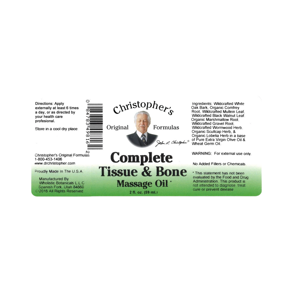 Christopher's Original Formulas, Complete Tissue & Bone Massage Oil, 2 Oz