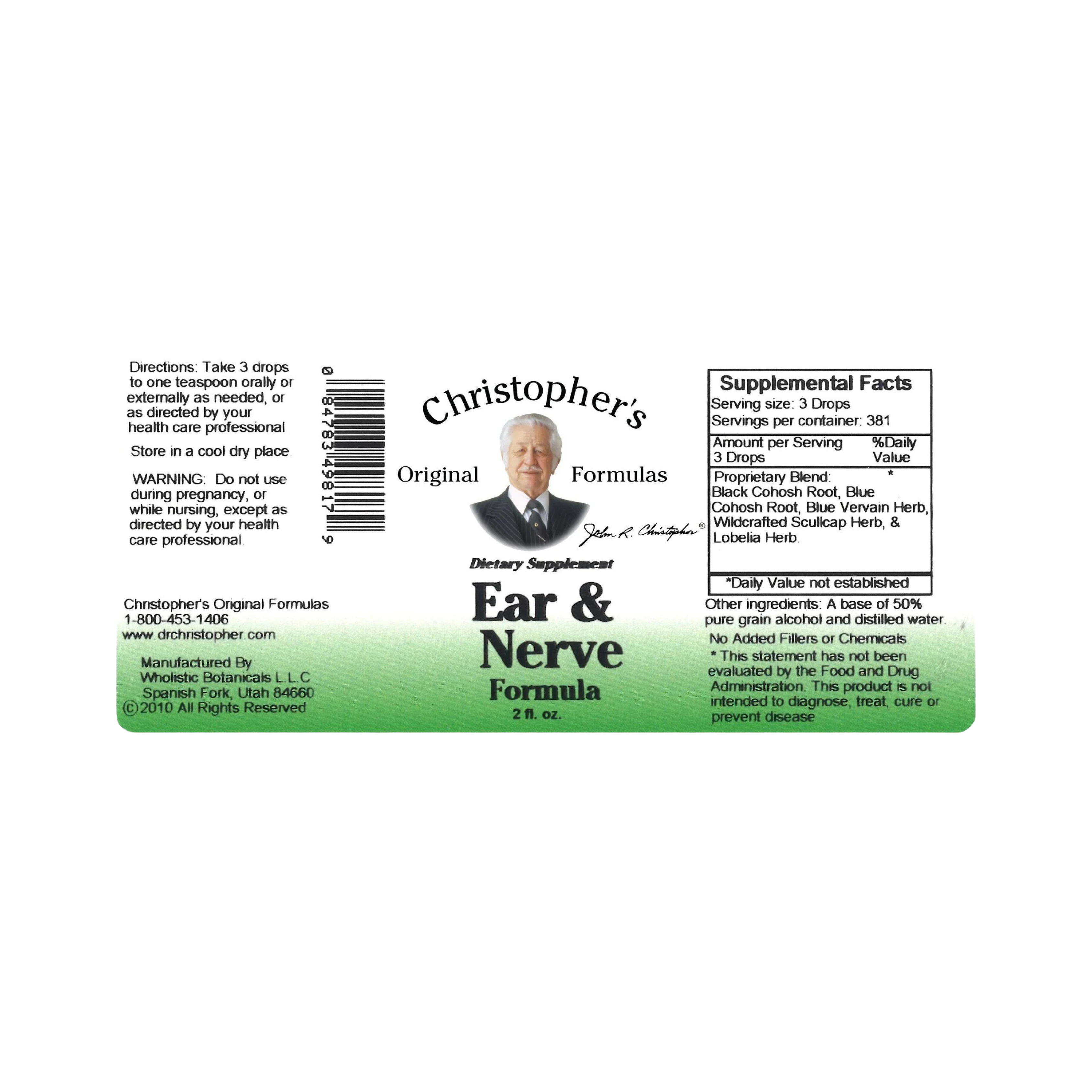 Christopher's Original Formulas, Ear & Nerve Formula Alcohol Extract, 2 Oz