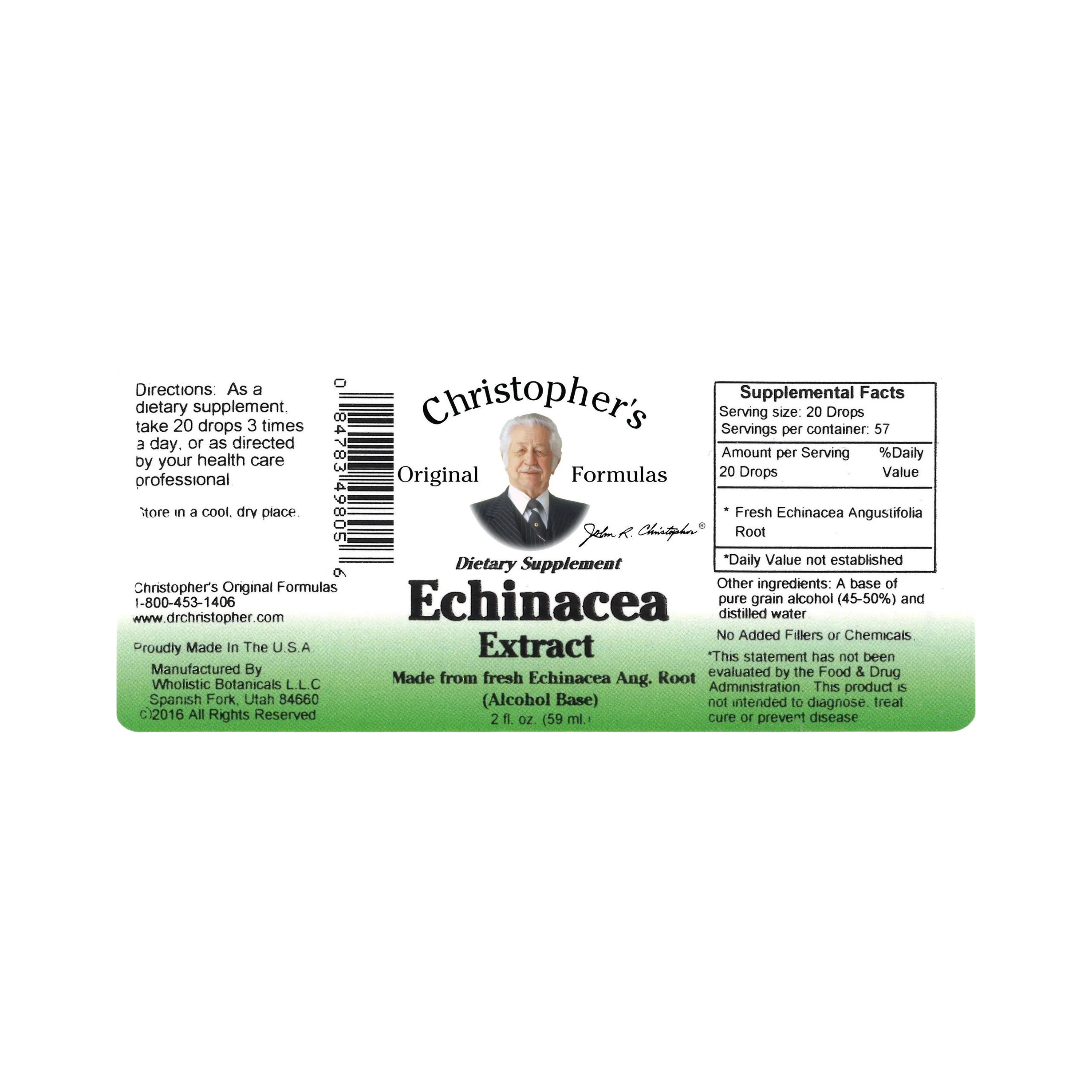 Christopher's Original Formulas, Echinacea Root, Alcohol Extract, 2 Oz