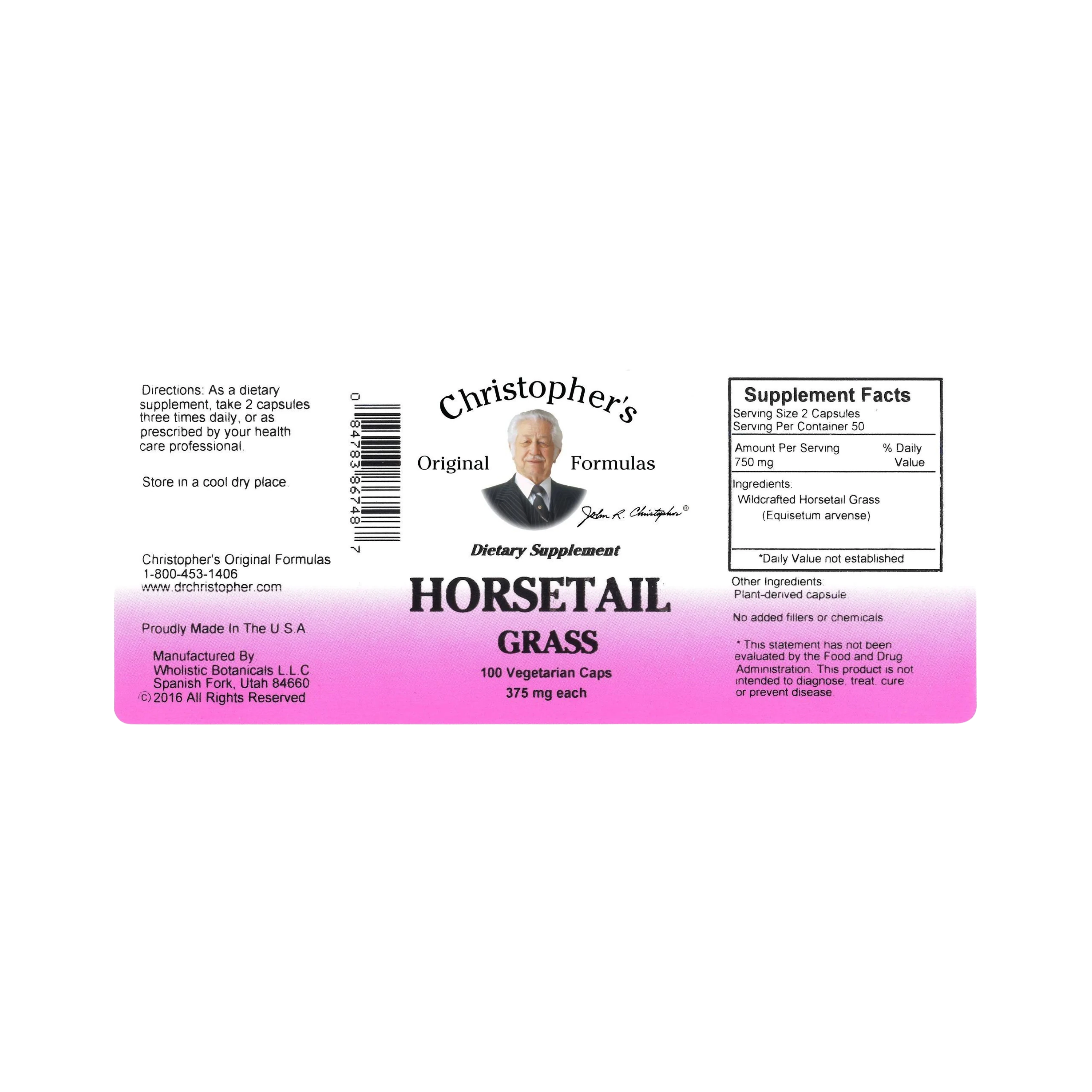 Christopher's Original Formulas, Horsetail, 100 Capsules