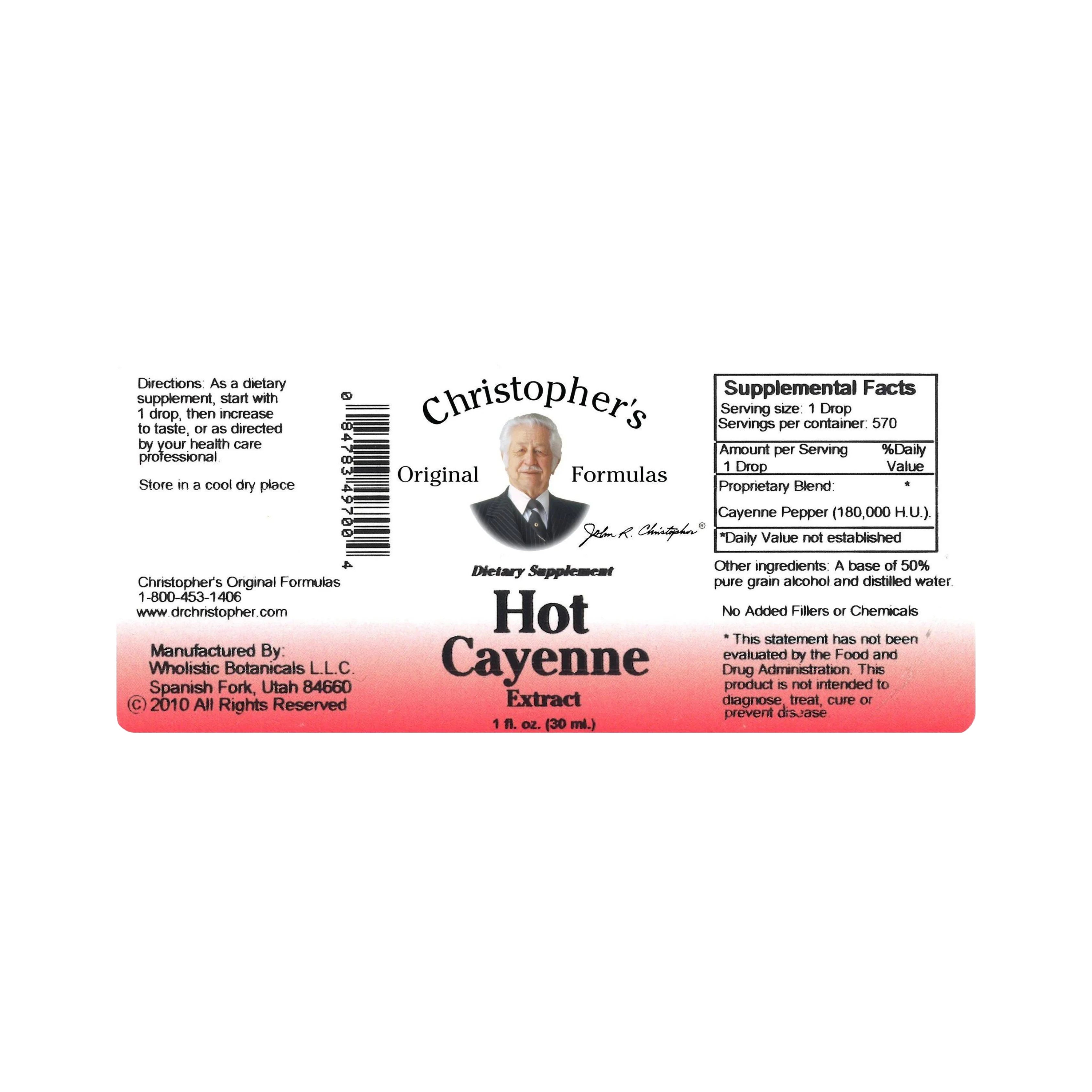 Christopher's Original Formulas, Hot Cayenne Pepper, 200,000 H.U. 1 Oz