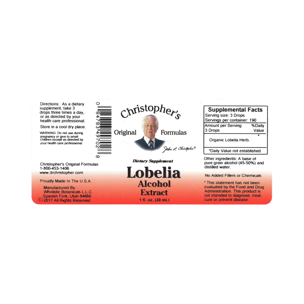 Christopher's Original Formulas, Lobelia Herb, Vinegar Extract, 1 Oz