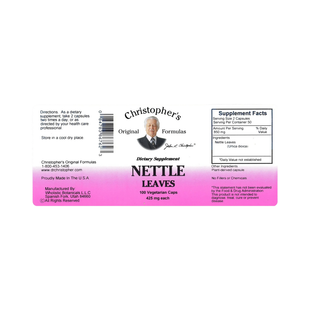 Christopher's Original Formulas, Nettle Leaf, 100 Capsules