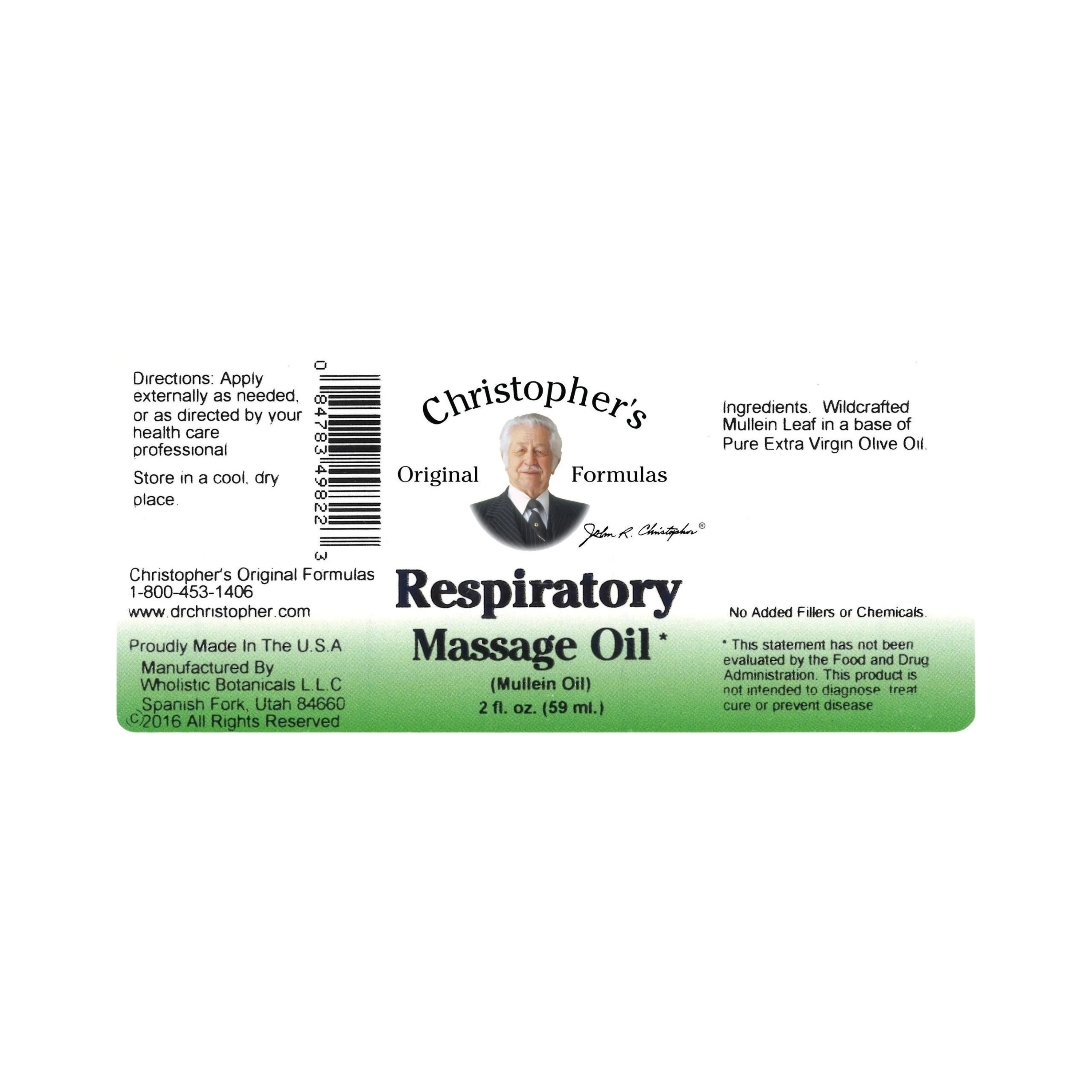 Christopher's Original Formulas, Respiratory Massage Oil, 2 Oz