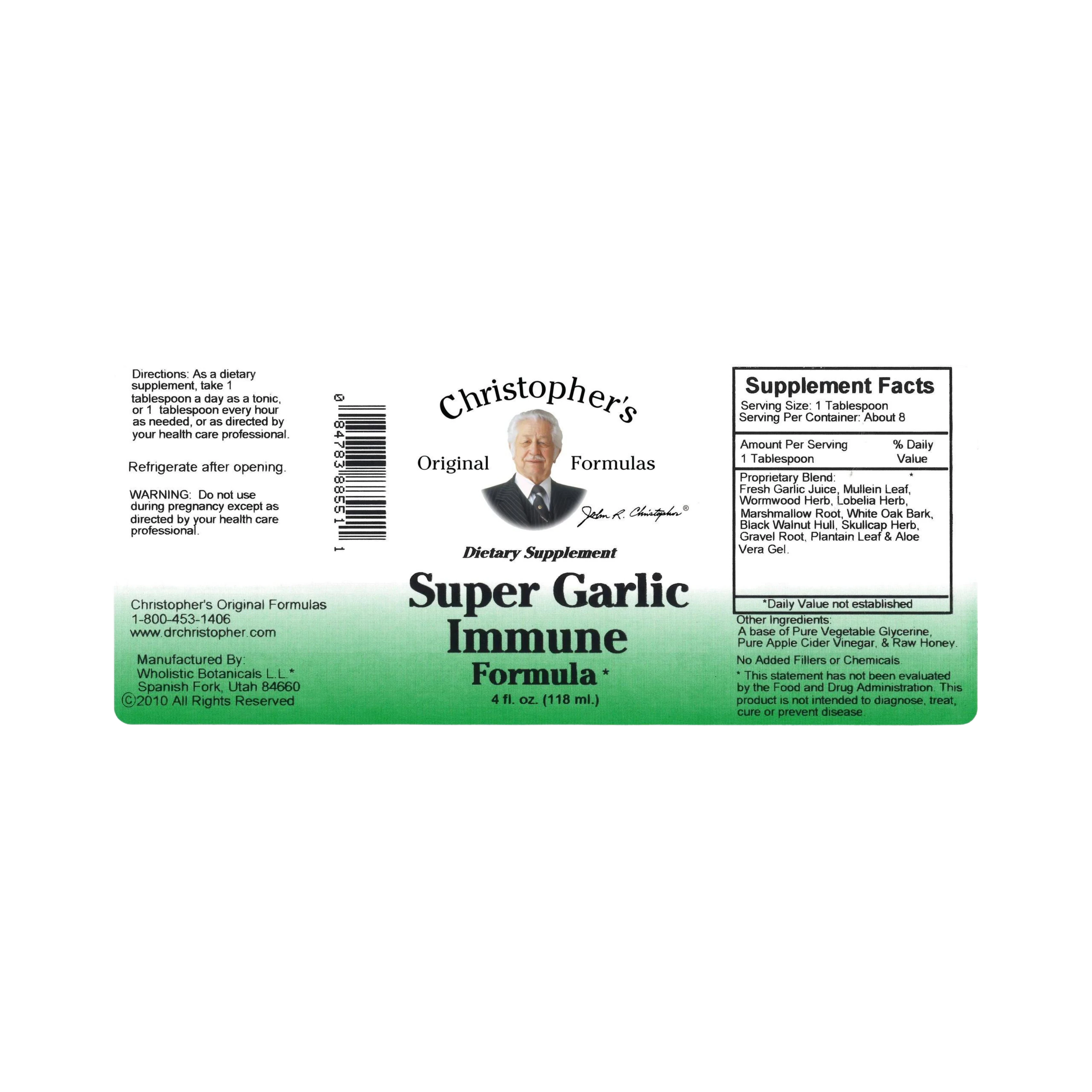 Christopher's Original Formulas, Super Garlic Immune Formula, 4 Oz