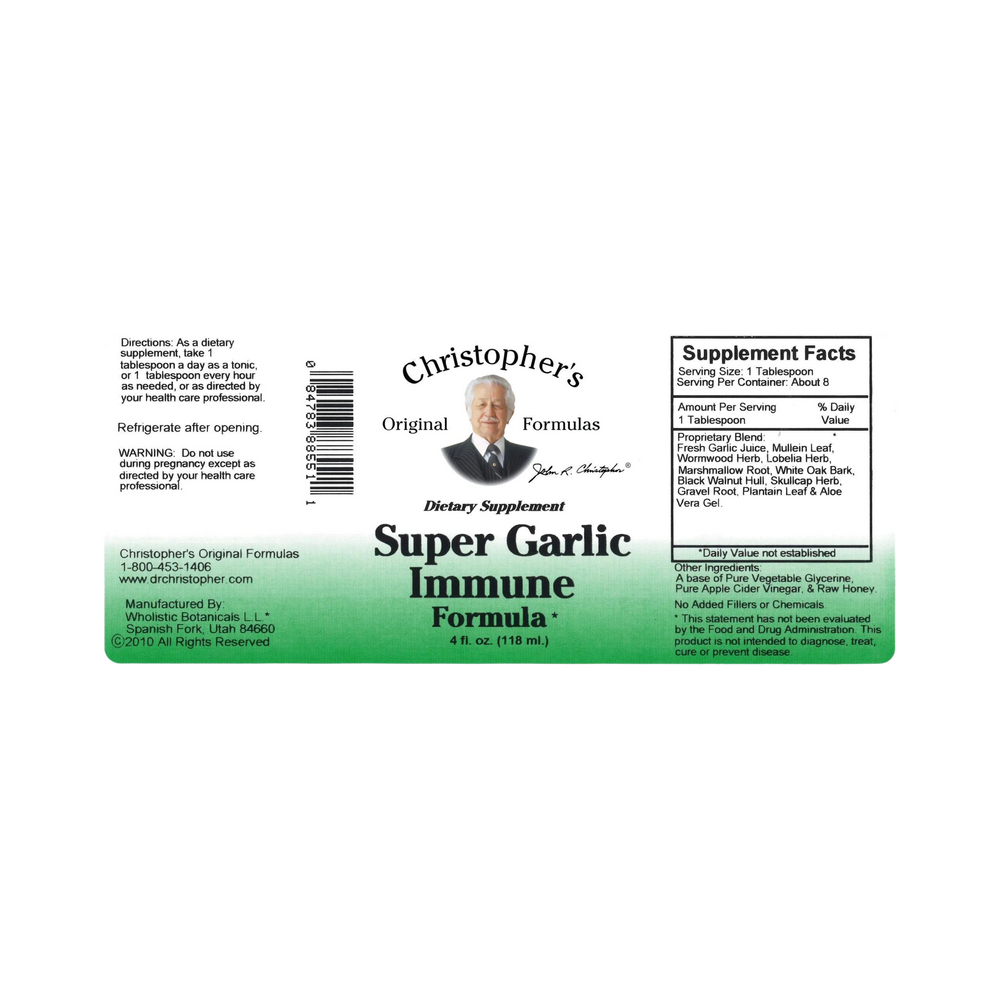 Christopher's Original Formulas, Super Garlic Immune Formula, 4 Oz