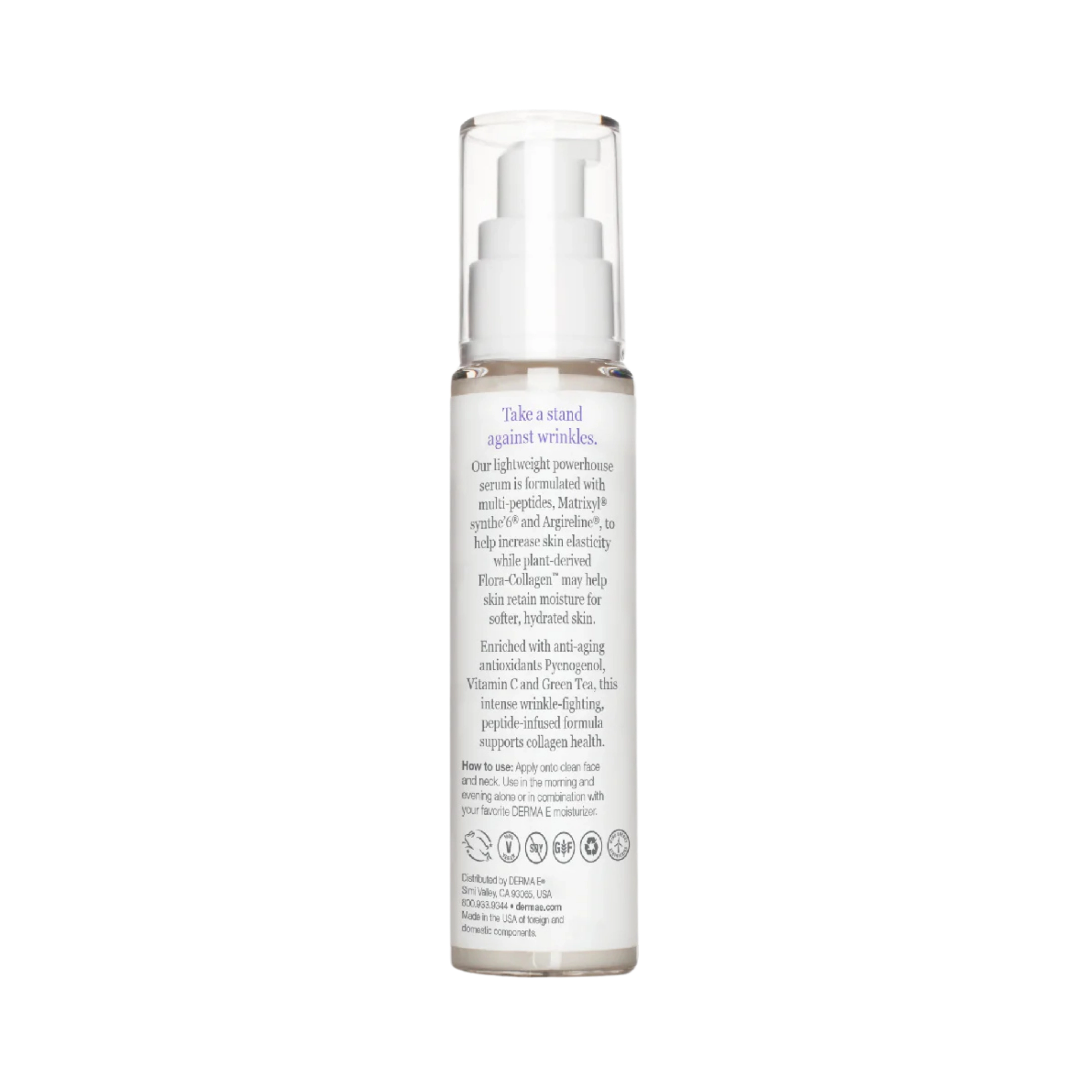 Derma E, Advanced Peptides and Flora-Collagen Serum, 2 Fl Oz