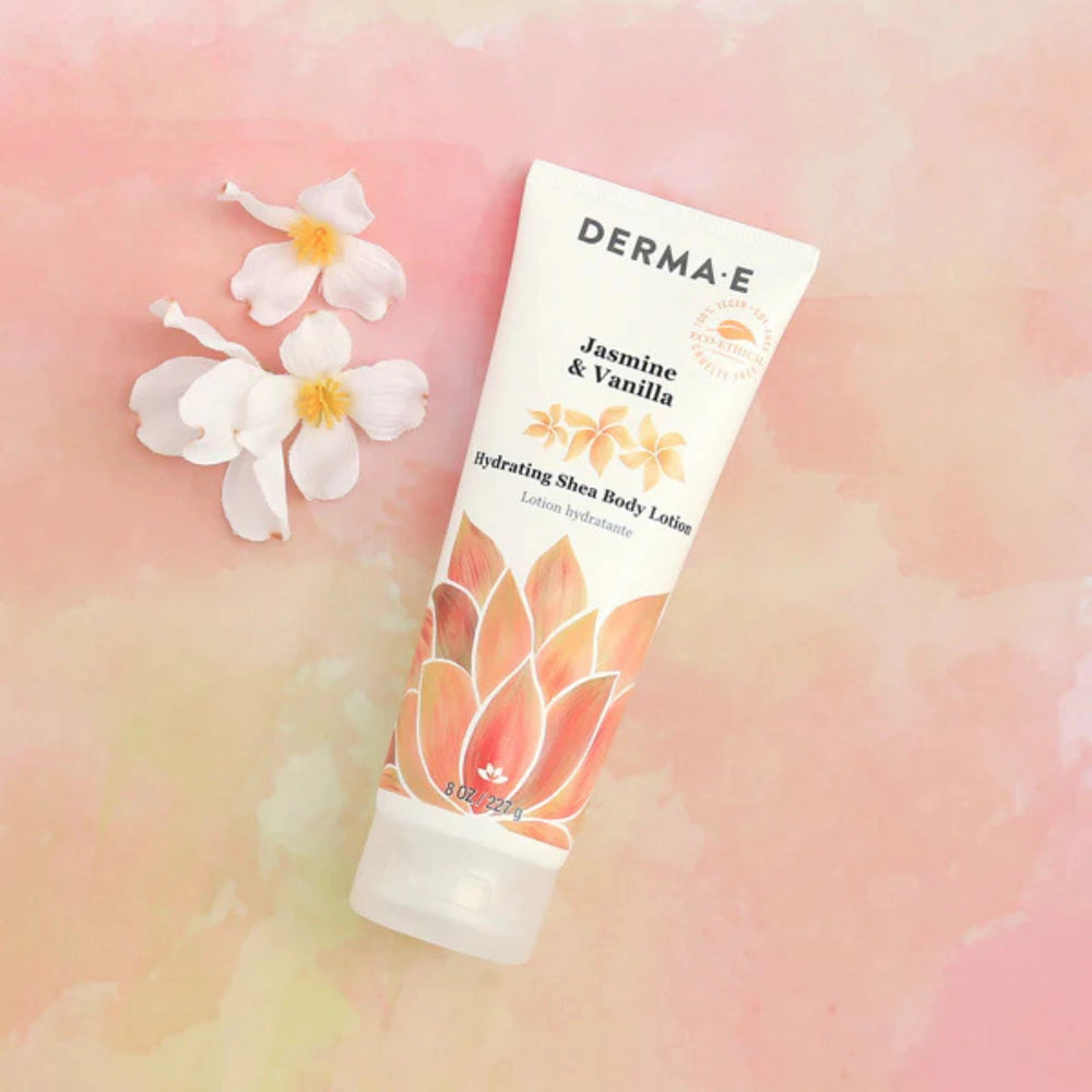 Derma E, Jasmine & Vanilla Ultra Moisturizing Shea Body Lotion, 8 Oz