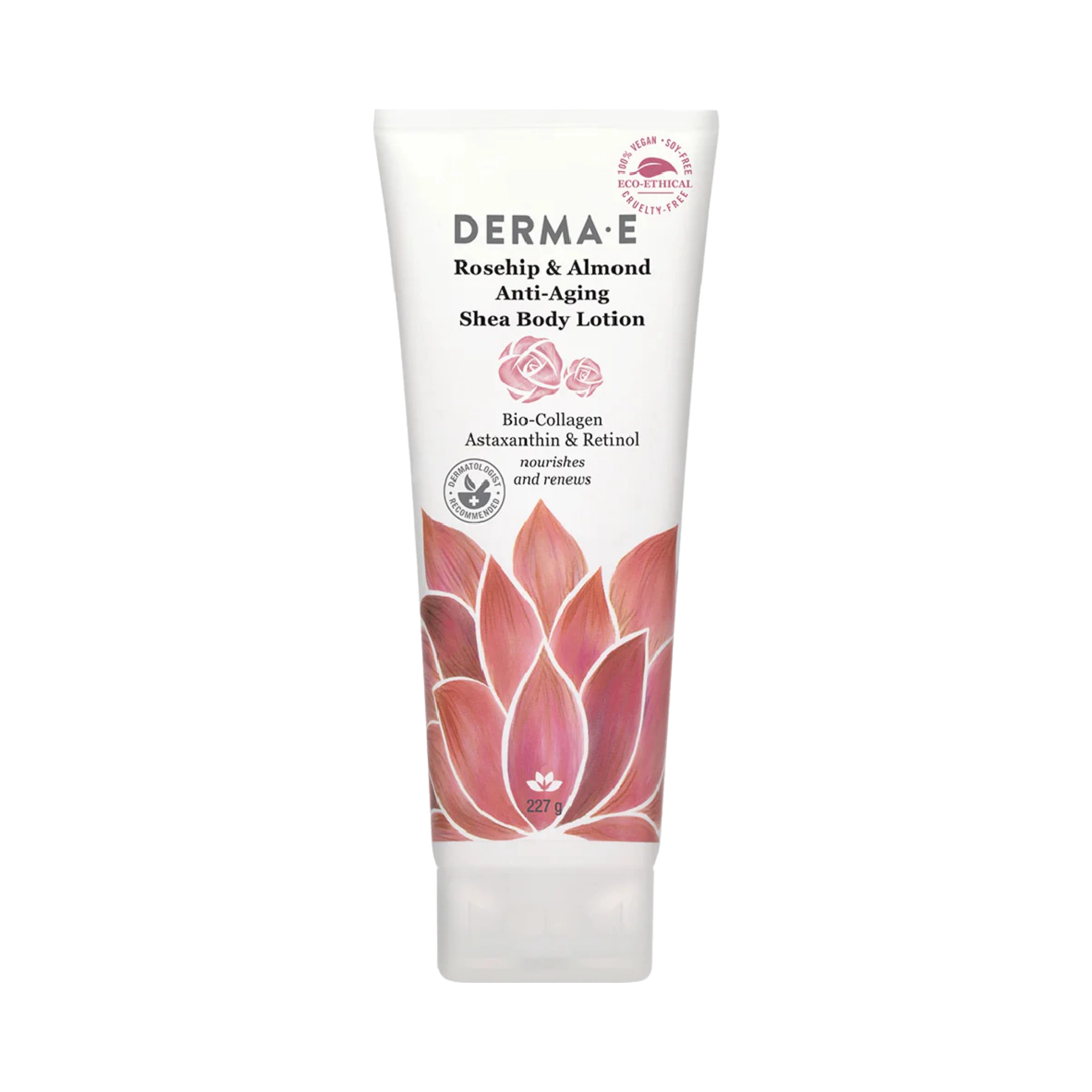 Derma E, Rosehip & Almond Anti-Aging Shea Body Lotion, 8 Oz