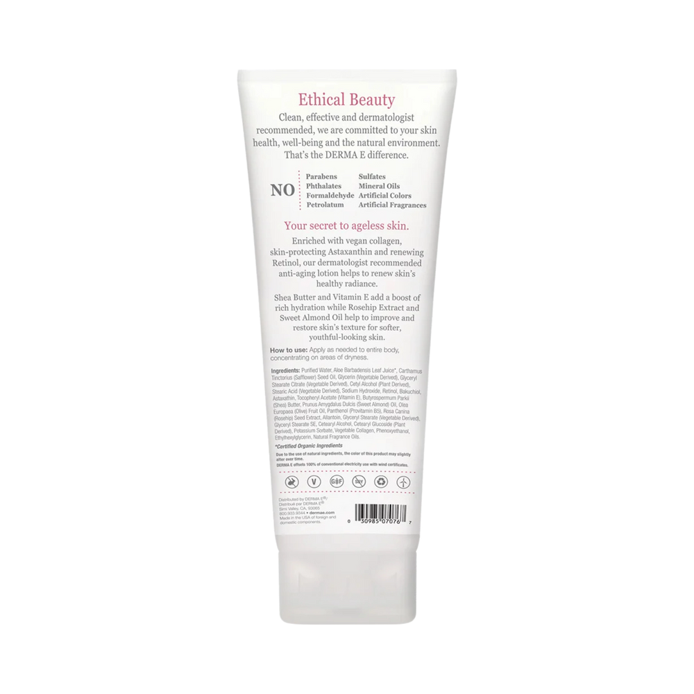 Derma E, Rosehip & Almond Anti-Aging Shea Body Lotion, 8 Oz