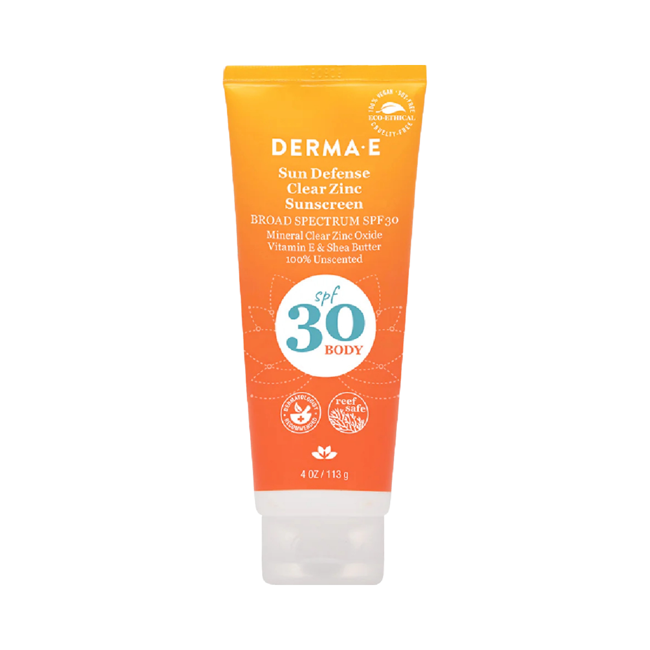 Derma E, Sun Defense Clear Zinc Sunscreen SPF 30 Body, 4 Oz
