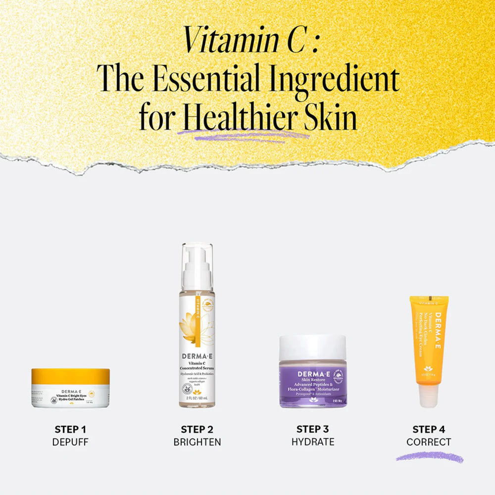 Derma E, Vitamin C Eye Cream, No Dark Circles Perfecting Cream, 0.5 Oz