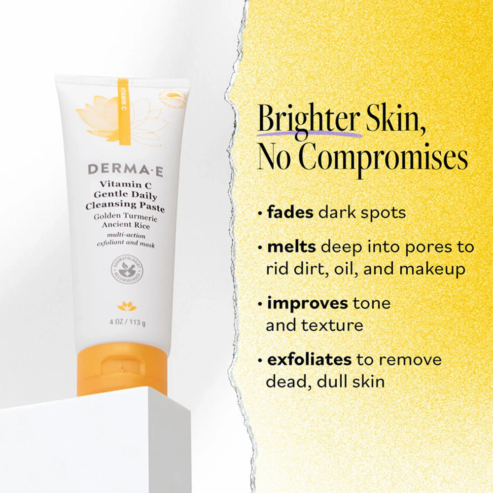Derma E, Vitamin C Gentle Daily Cleansing Paste, 4 Oz