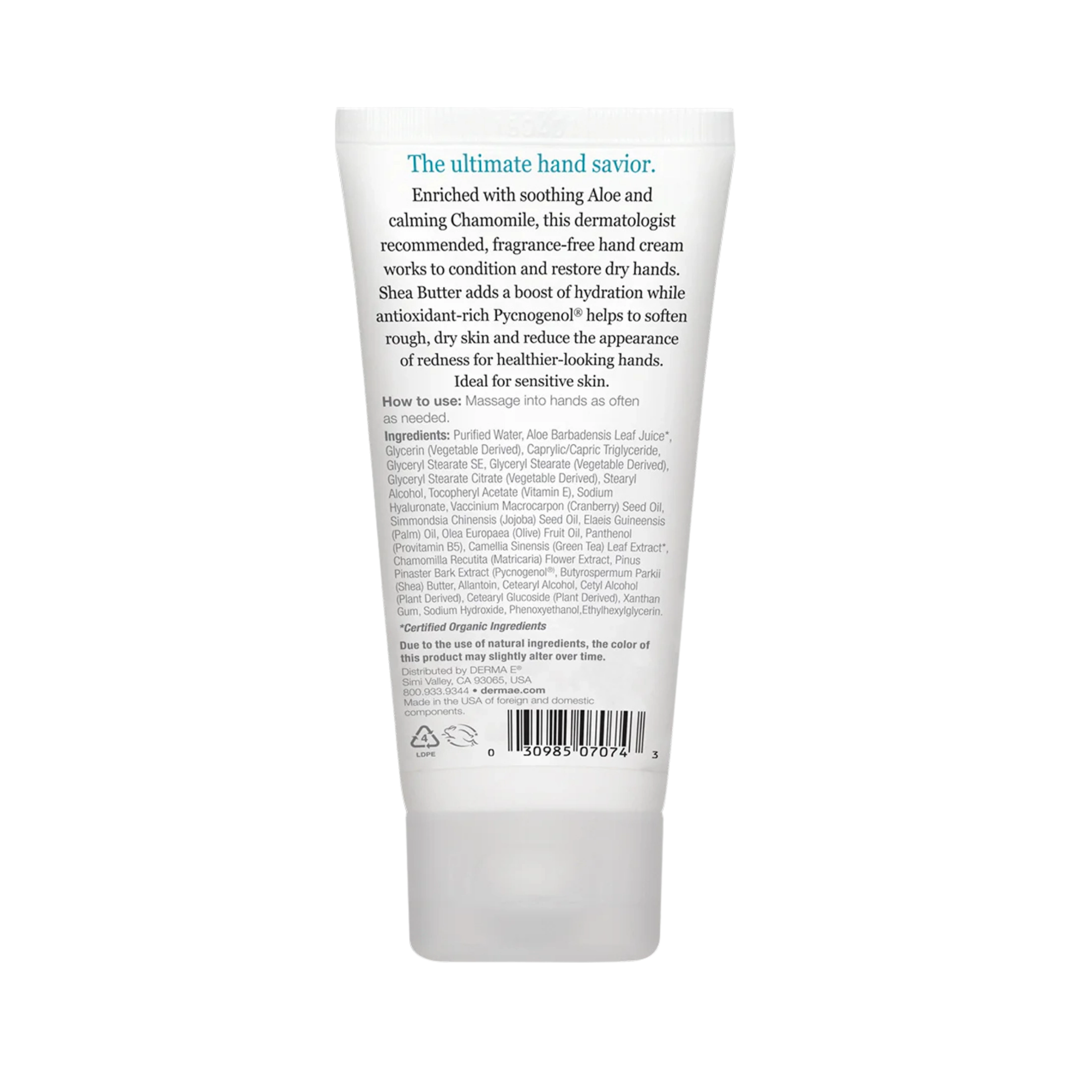 Derma E, Vitamin E Fragrance-Free Sensitive Skin Shea Hand Repair Cream, 2 Oz