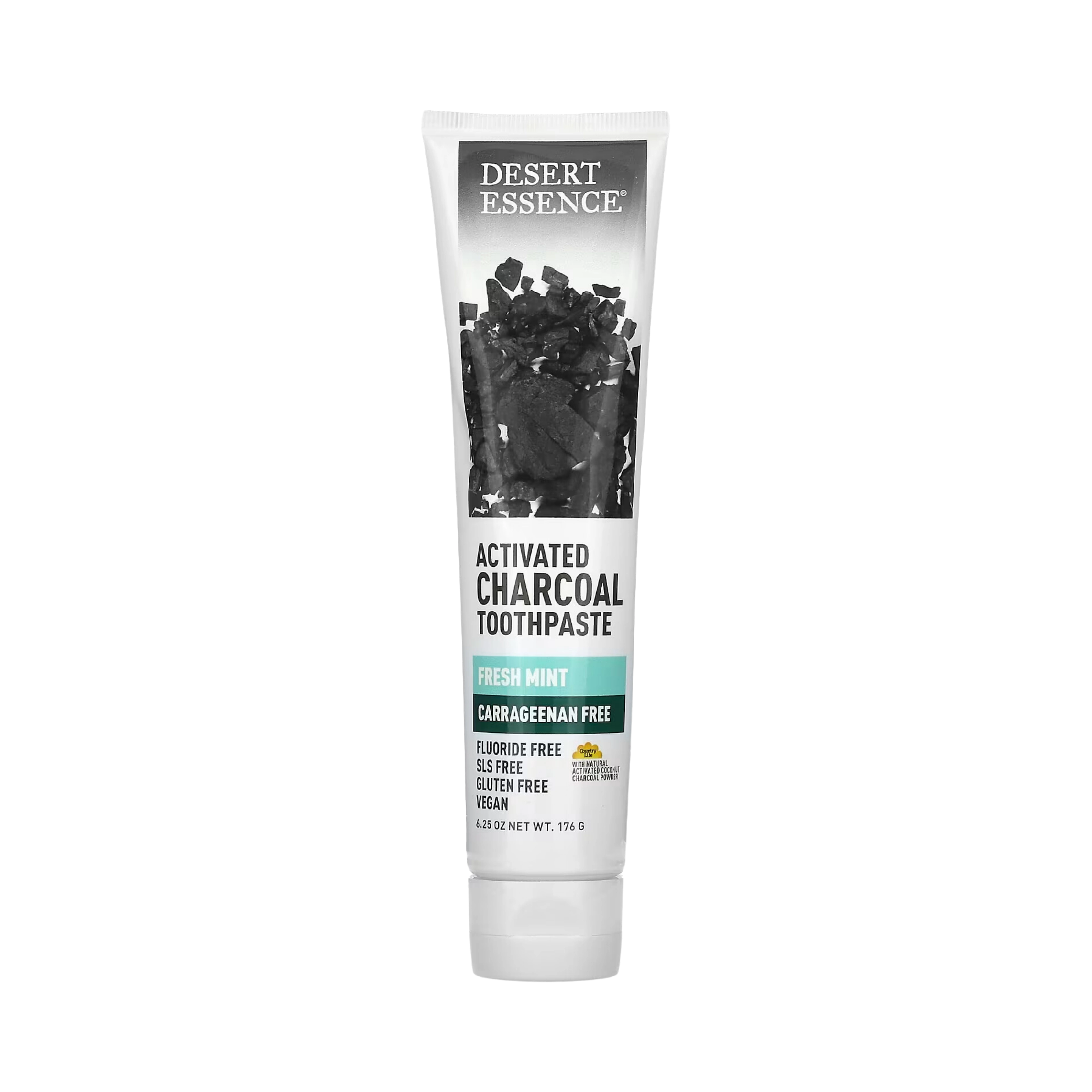Desert Essence, Activated Charcoal Carrageenan Free Toothpaste, 6.25 Oz