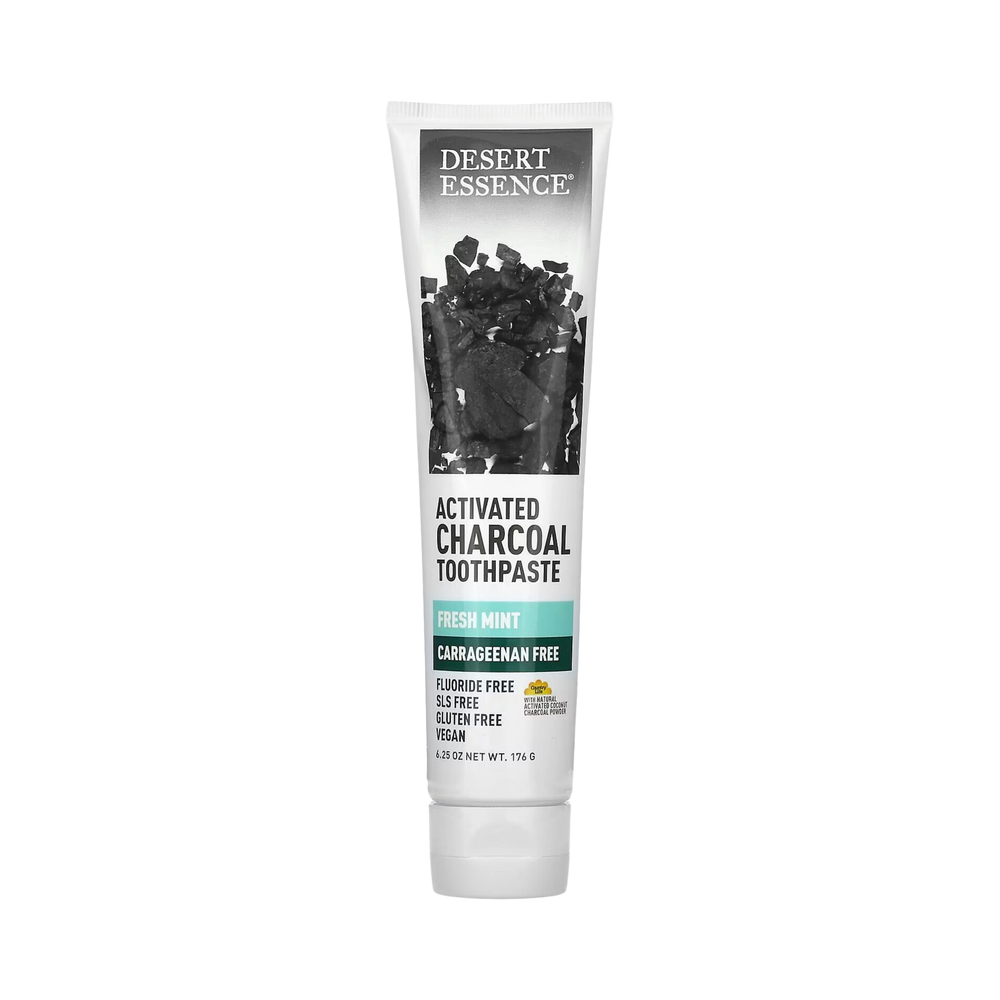 Desert Essence, Activated Charcoal Carrageenan Free Toothpaste, 6.25 Oz