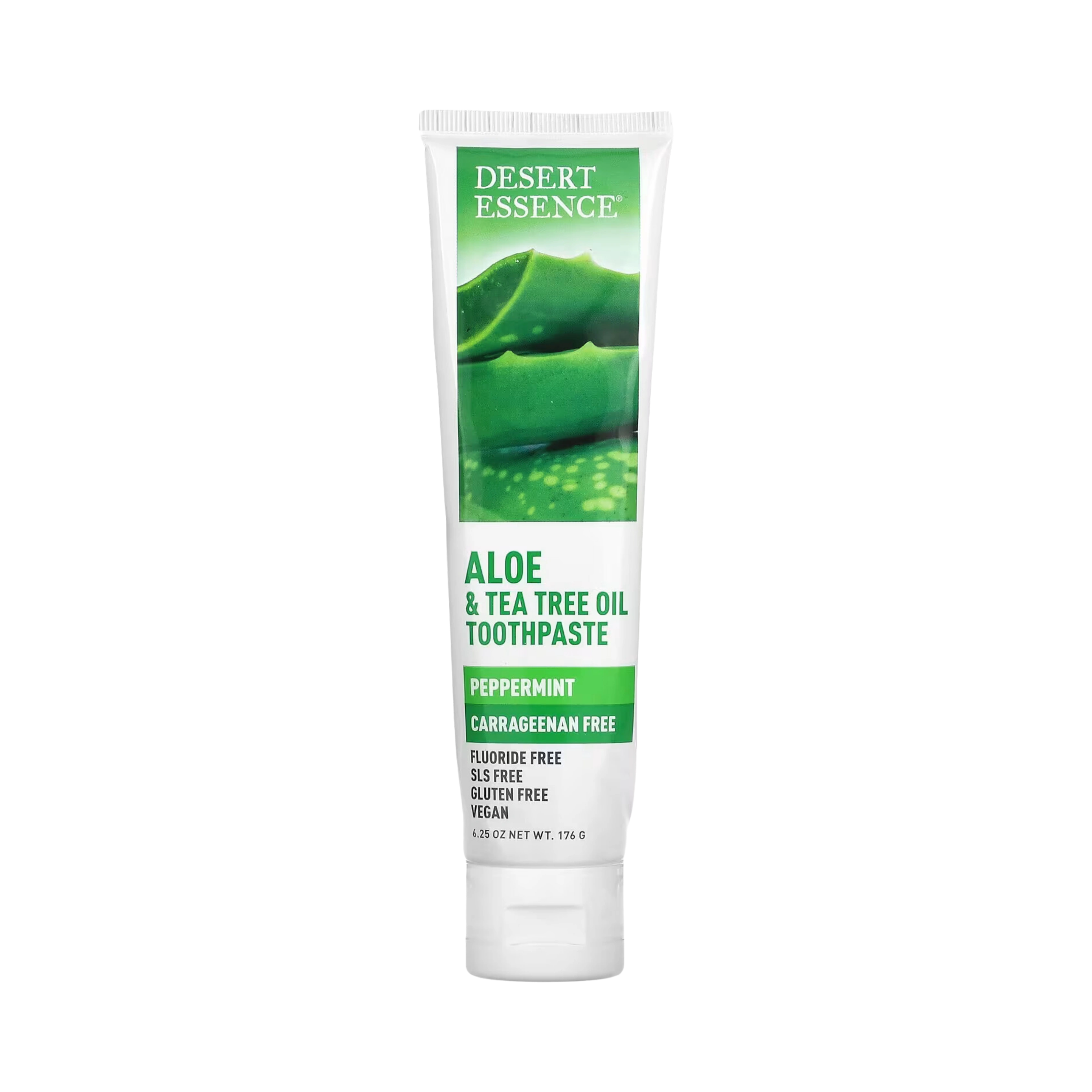 Desert Essence, Aloe & Tea Tree Oil Carrageenan Free Toothpaste, 6.25 Oz