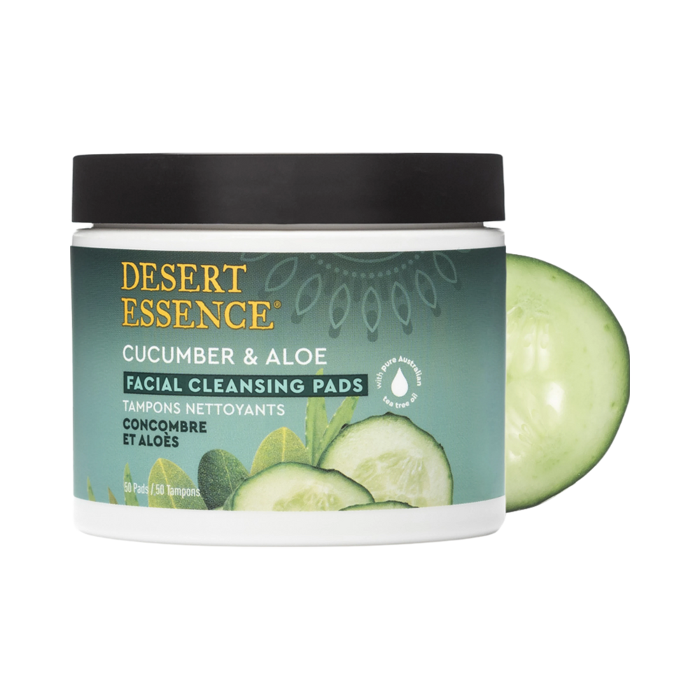 Desert Essence, Cucumber & Aloe Facial Cleansing Pads, 50 Pads