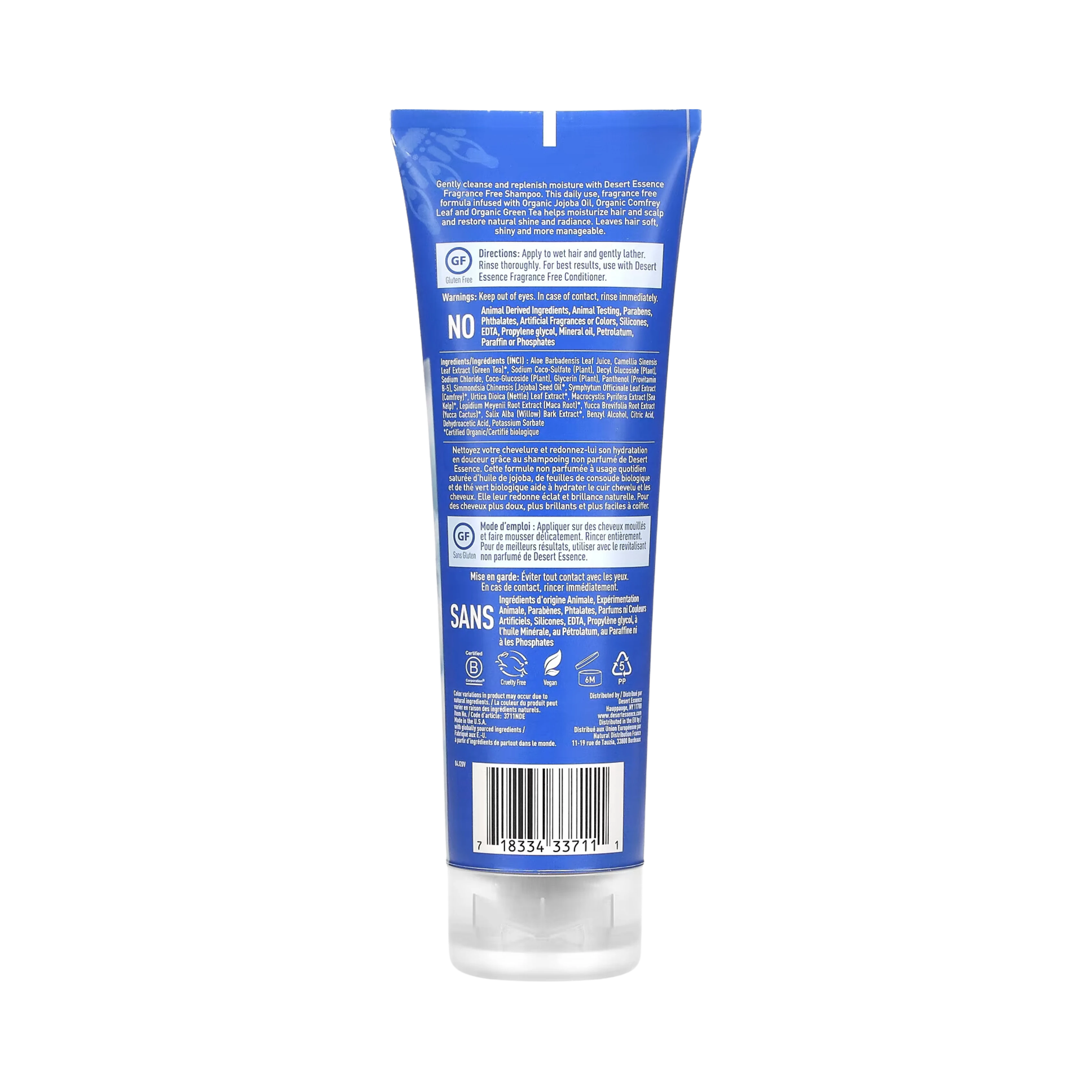 Desert Essence, Fragrance Free Shampoo Gentle, 8 Fl Oz