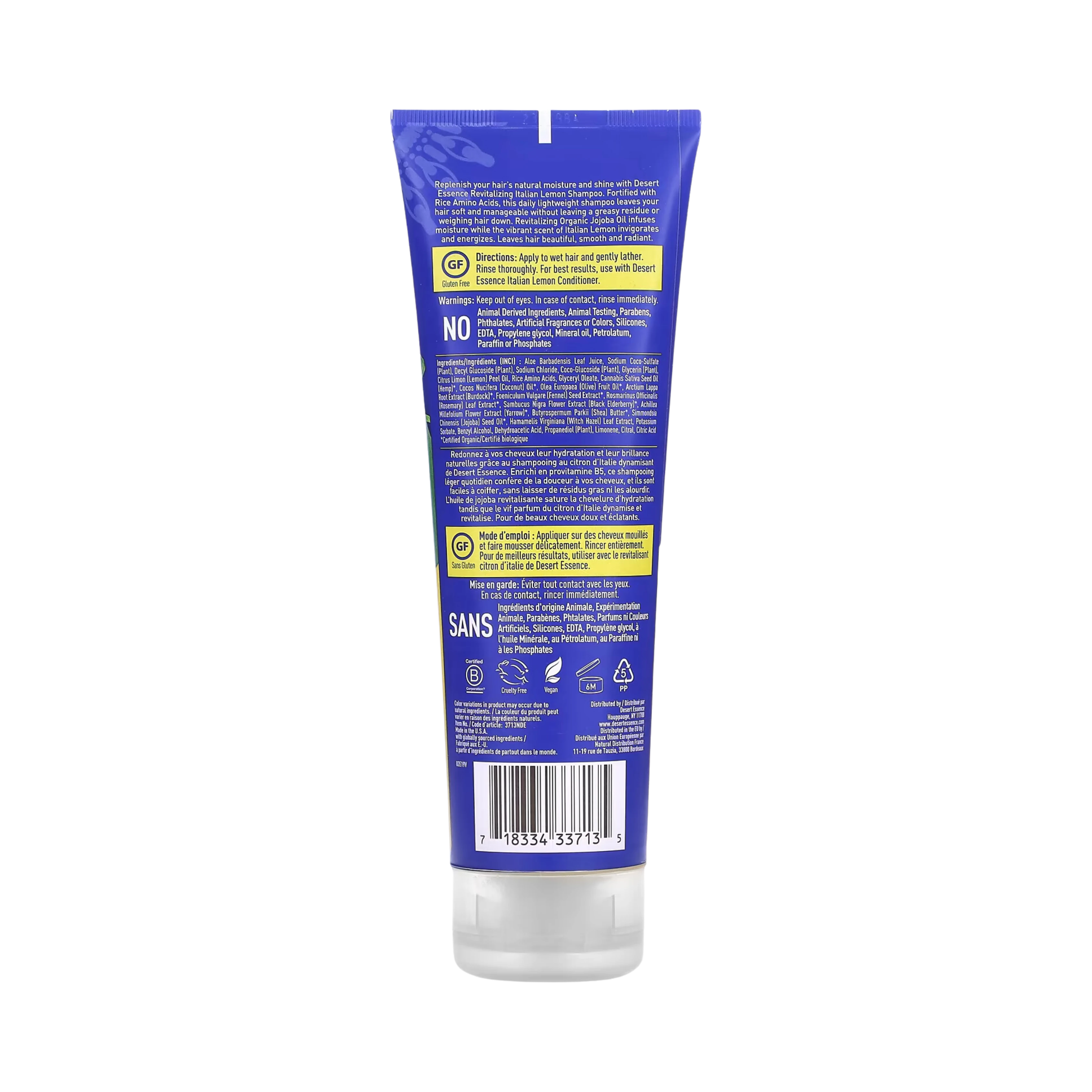 Desert Essence, Italian Lemon Shampoo, 8 Fl Oz