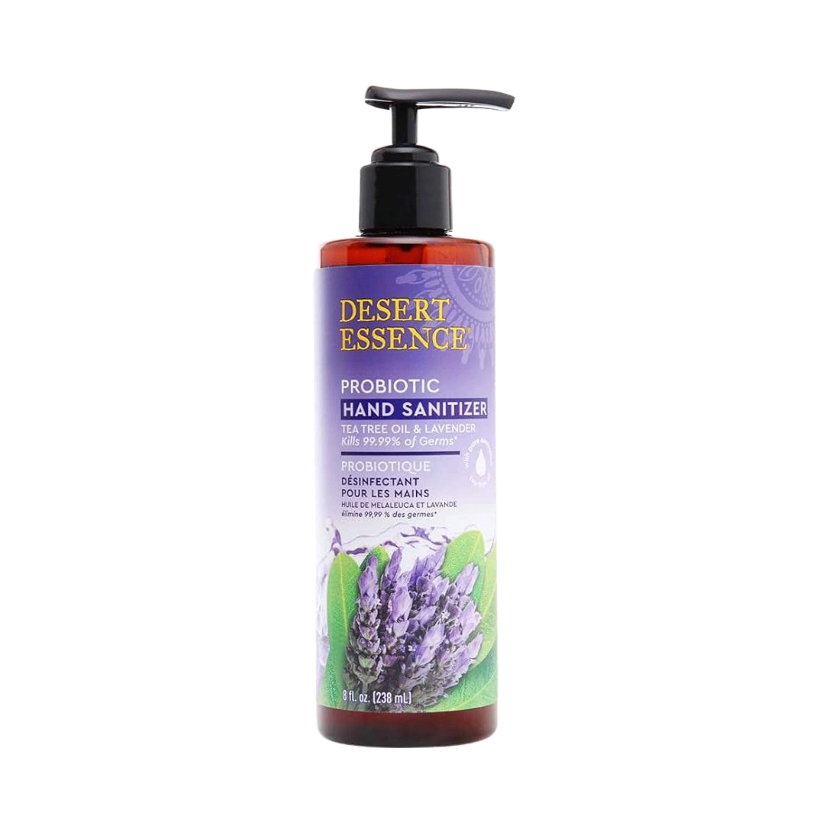 Desert Essence, Lavender & Tea Tree Oil Probiotic Hand Sanitizer, 8 Fl Oz