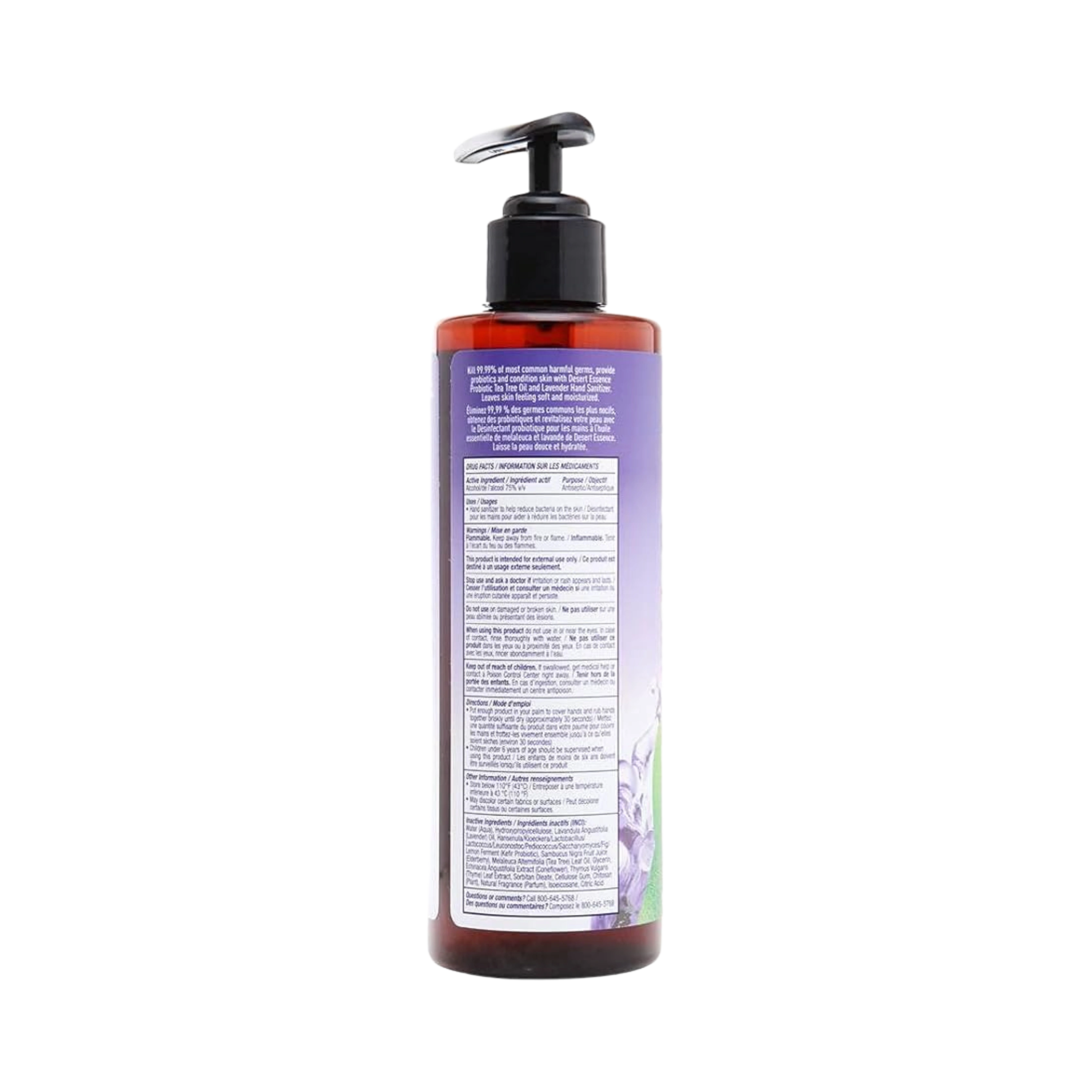 Desert Essence, Lavender & Tea Tree Oil Probiotic Hand Sanitizer, 8 Fl Oz