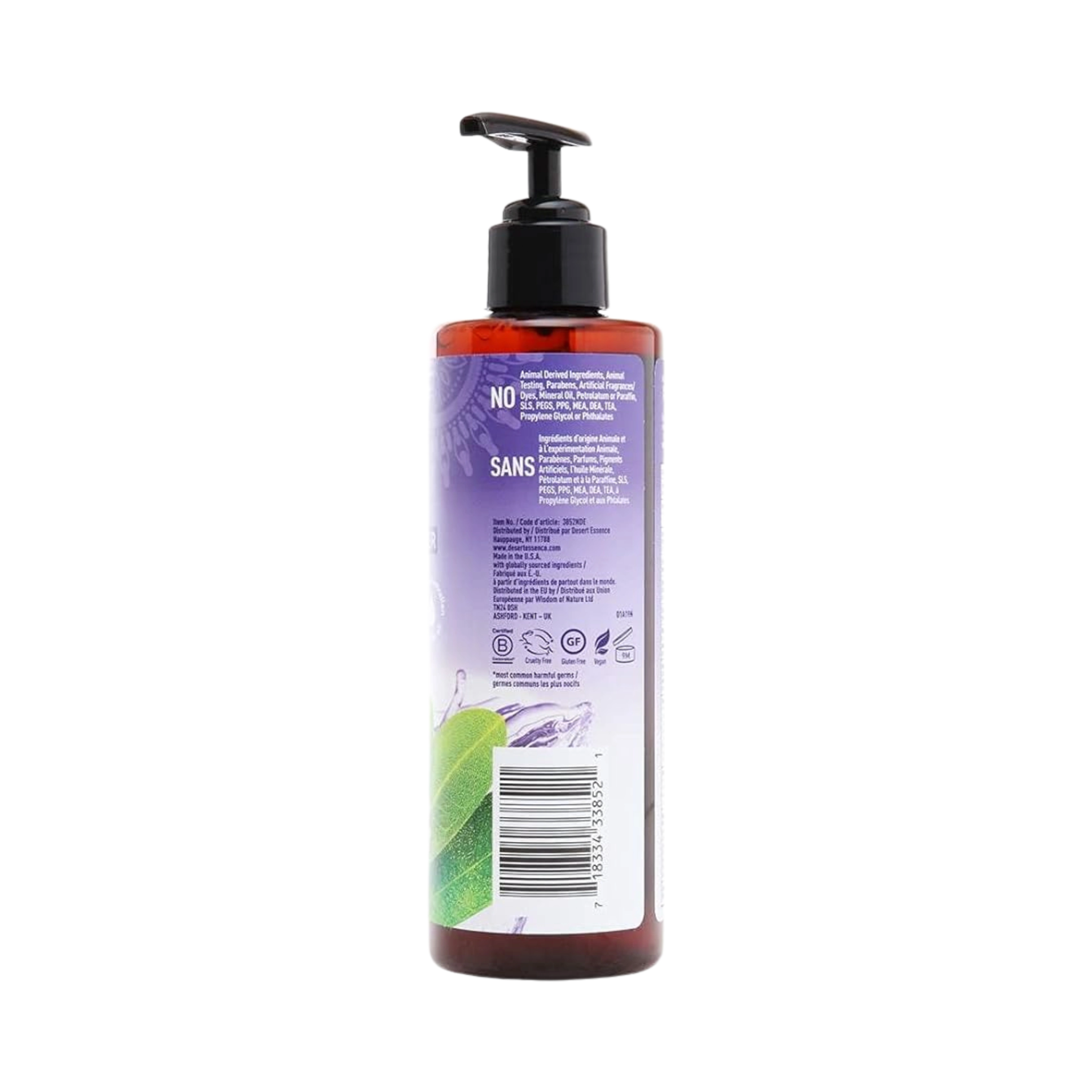 Desert Essence, Lavender & Tea Tree Oil Probiotic Hand Sanitizer, 8 Fl Oz