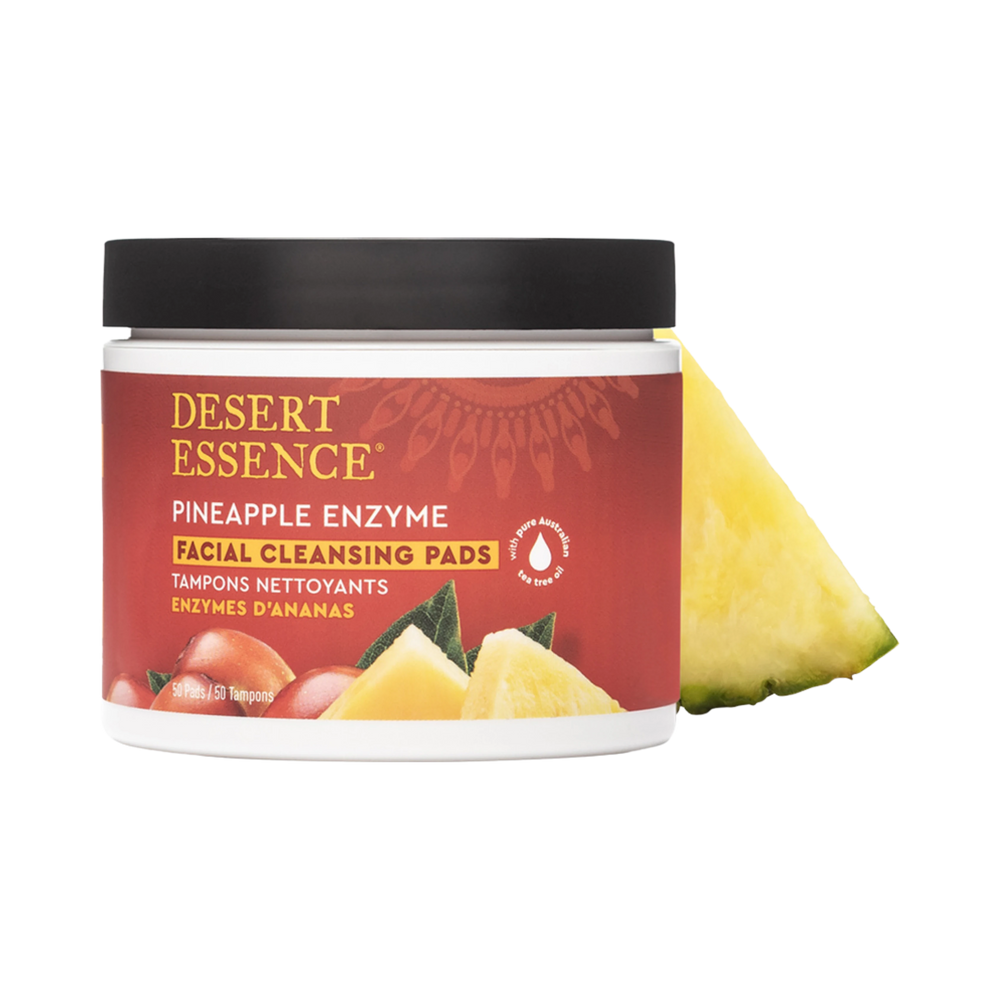 Desert Essence, Pineapple Enzyme Facial Cleansing Pads, 50 Pads