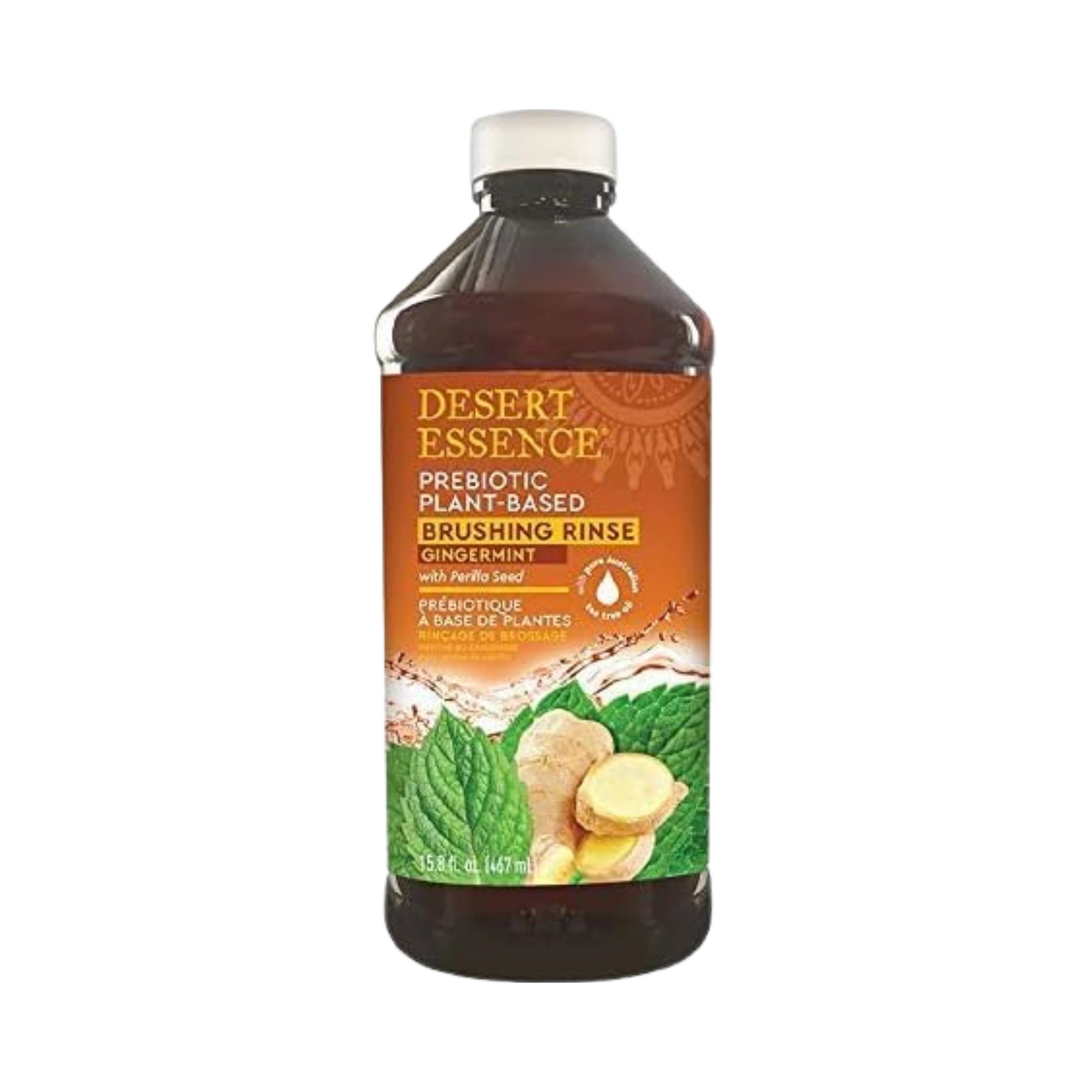 Desert Essence, Prebiotic Plant Based Brushing Rinse, Gingermint, 15.8 Fl Oz
