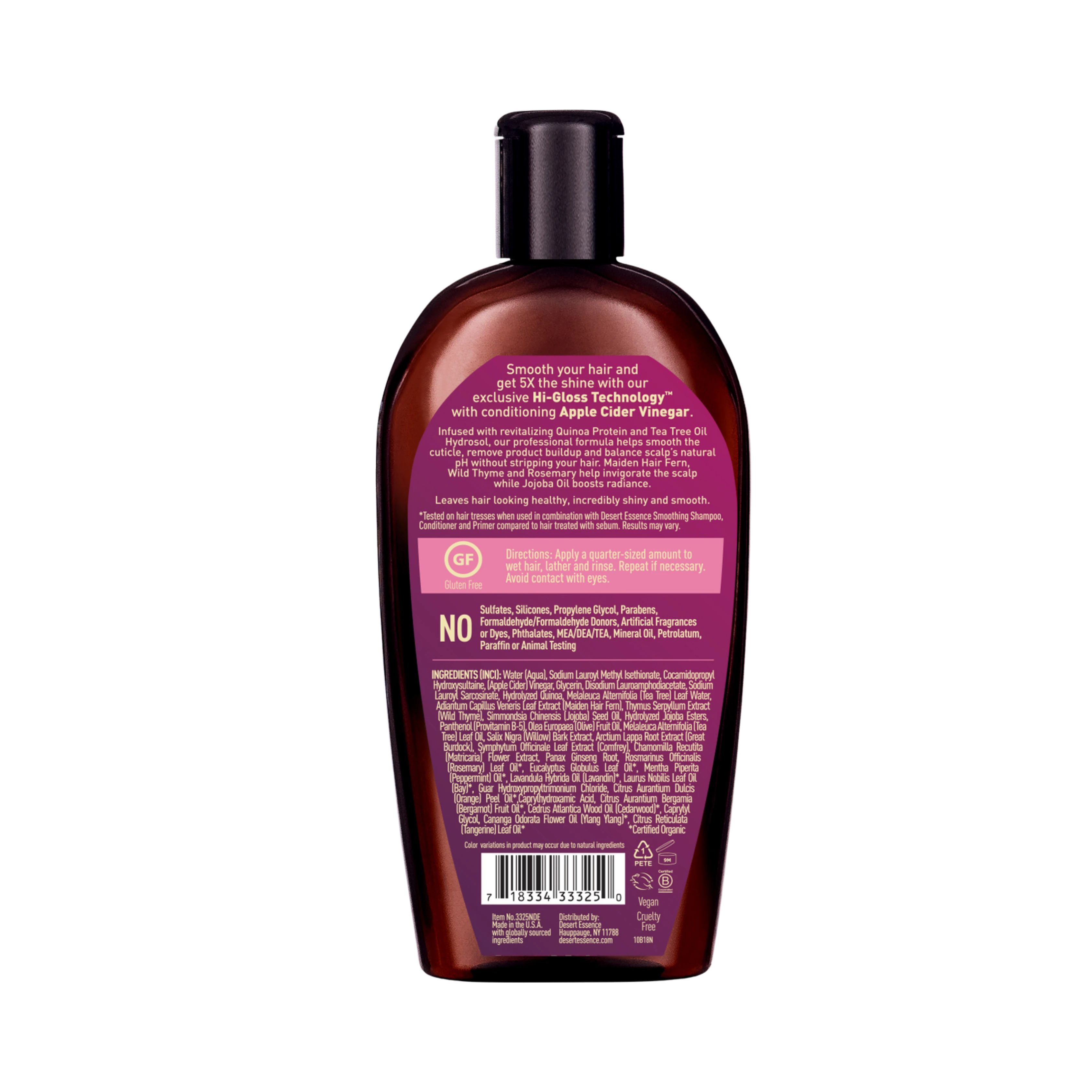 Desert Essence, Smoothing Shampoo, 10 Fl Oz