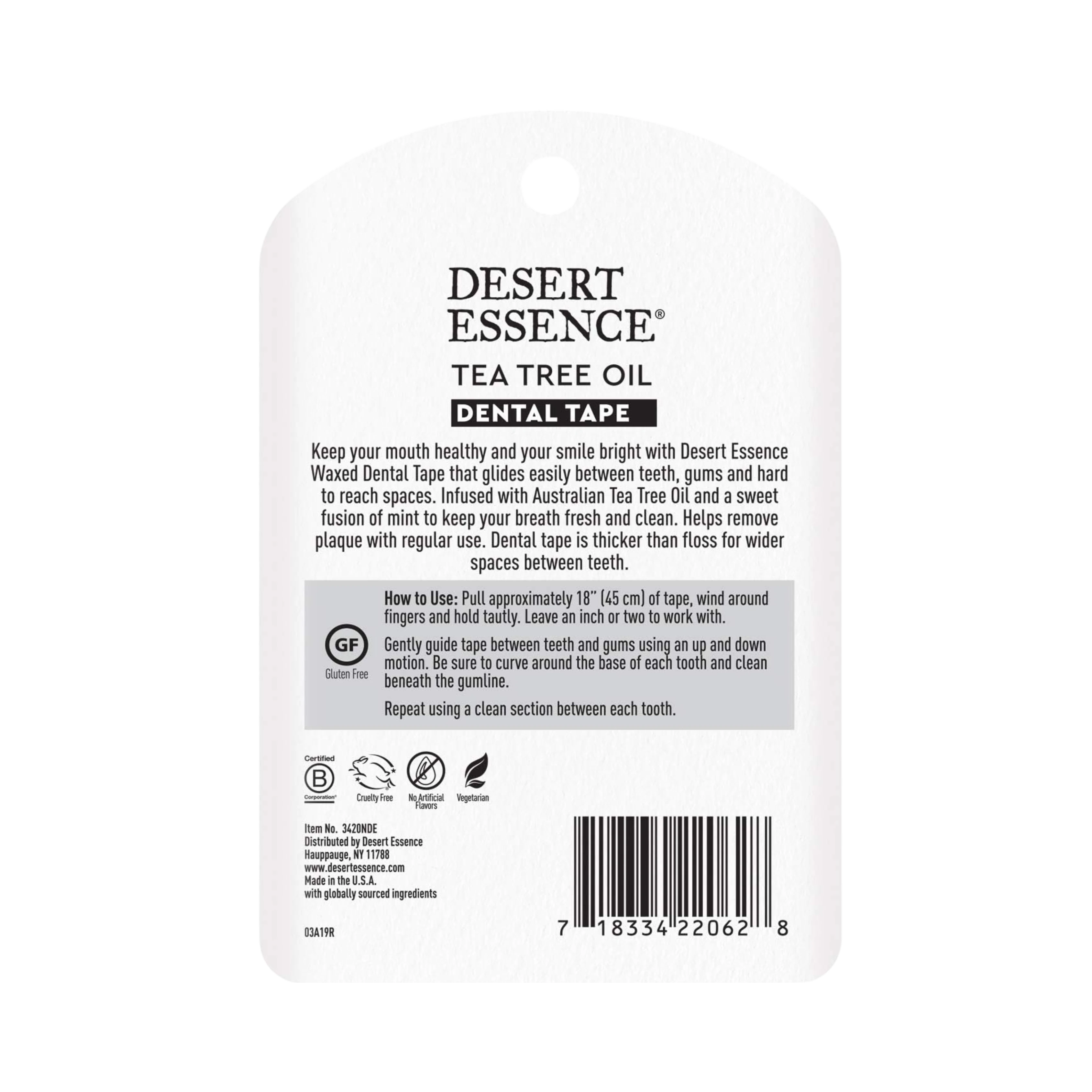 Desert Essence, Tea Tee Oil Dental Tape, 6 Pc