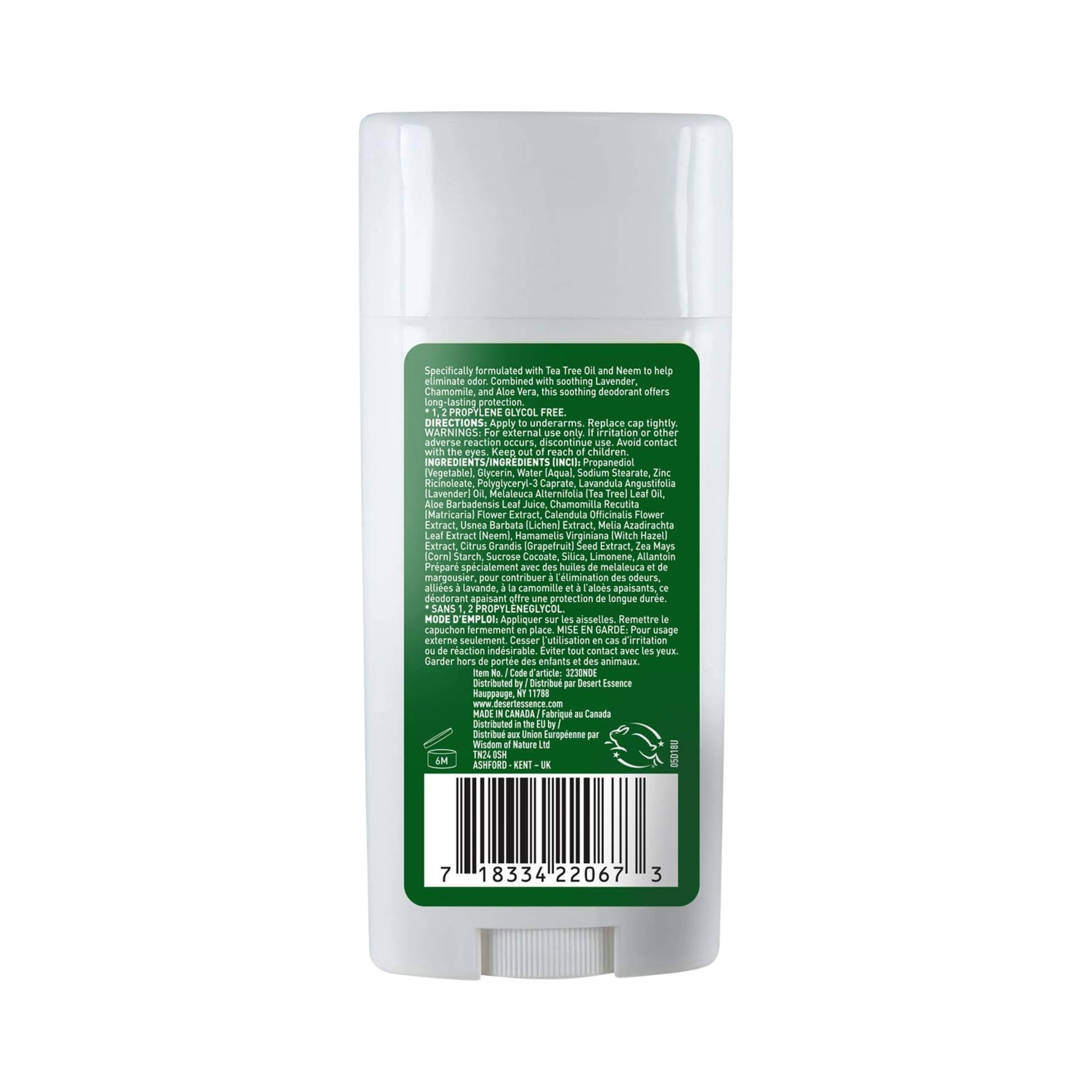 Desert Essence, Tea Tree Oil Lavender Deodorant, 2.5 Oz