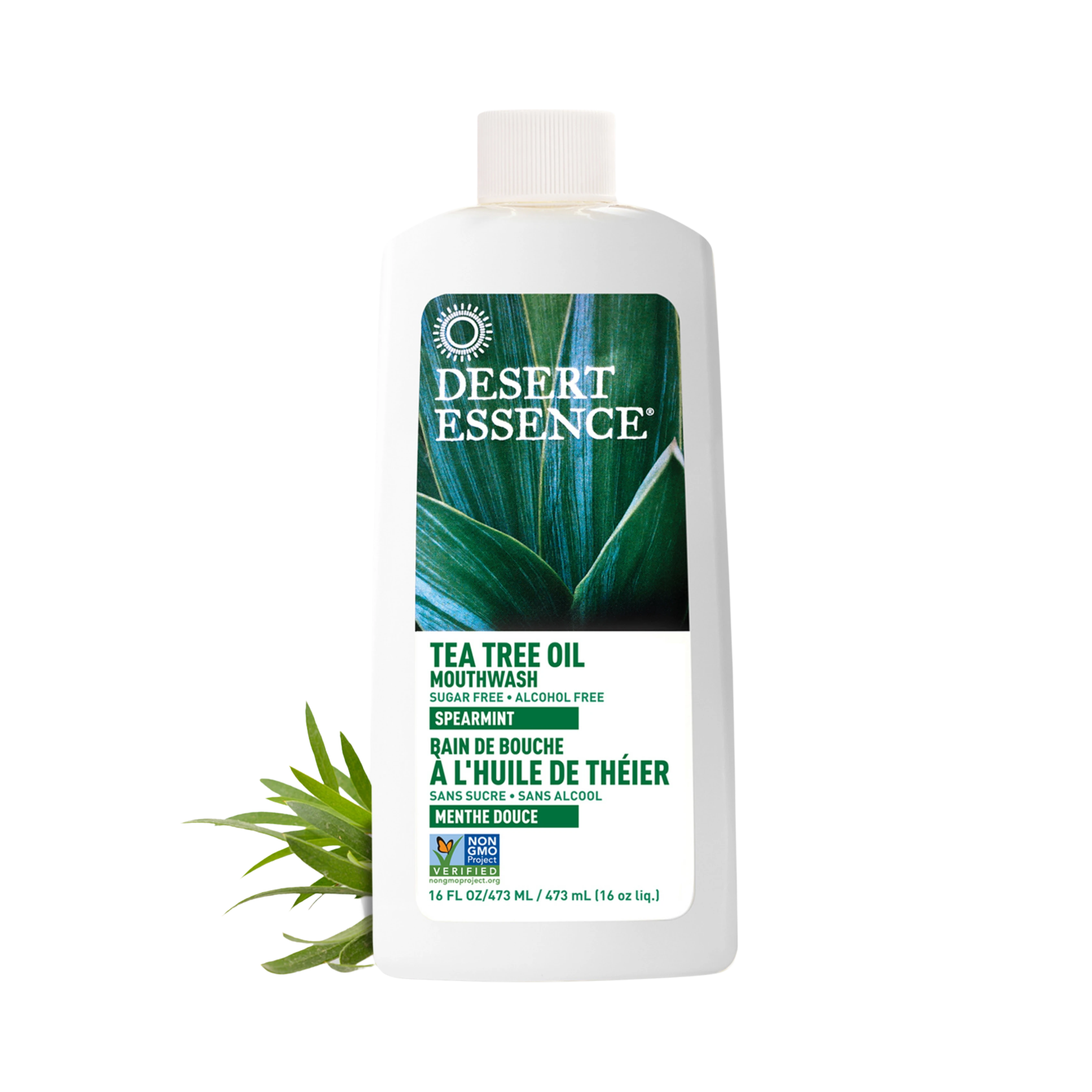 Desert Essence, Tea Tree Oil Mouthwash w/Spearmint, 16 Fl Oz